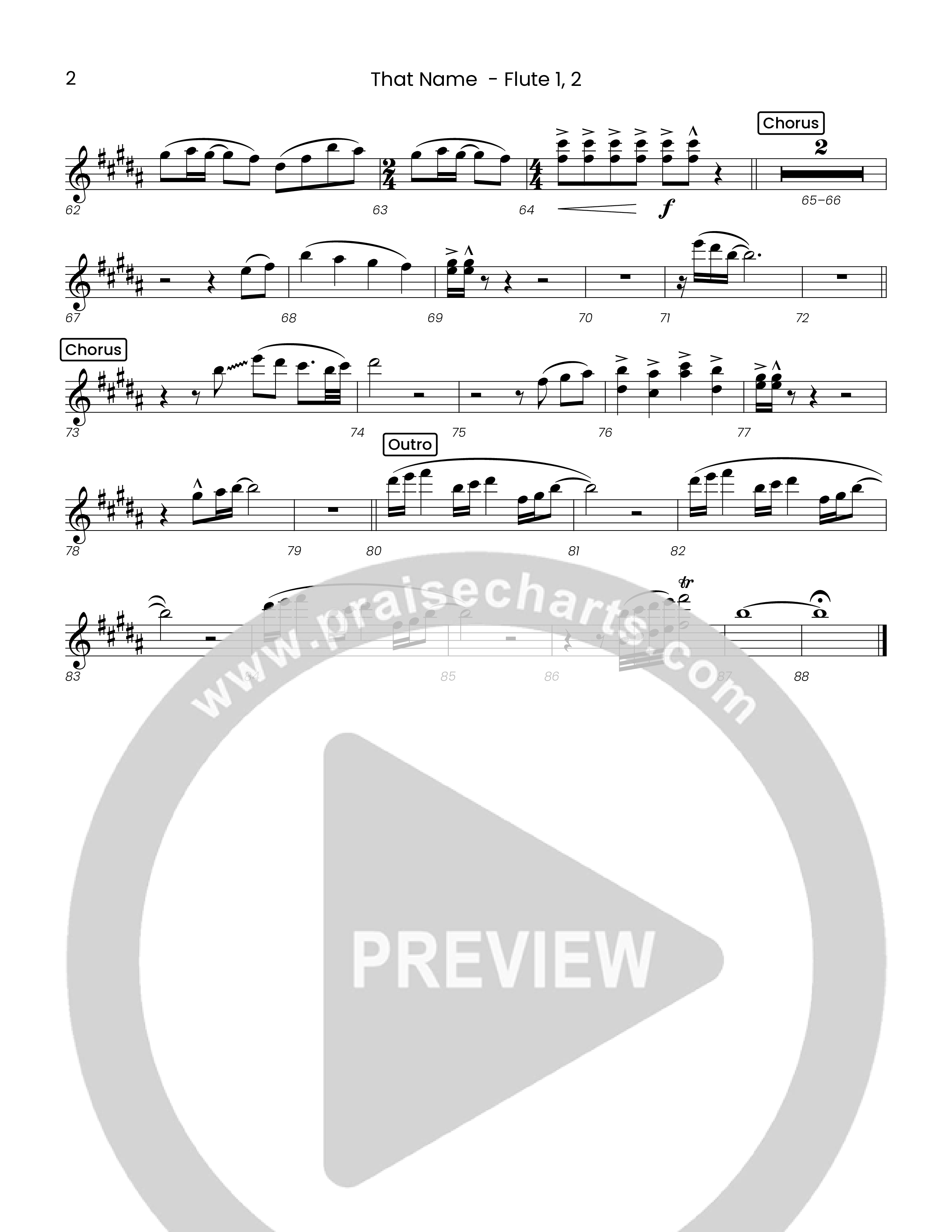 That Name (Choral Anthem SATB) Flute 1/2 (Houston's First Worship)