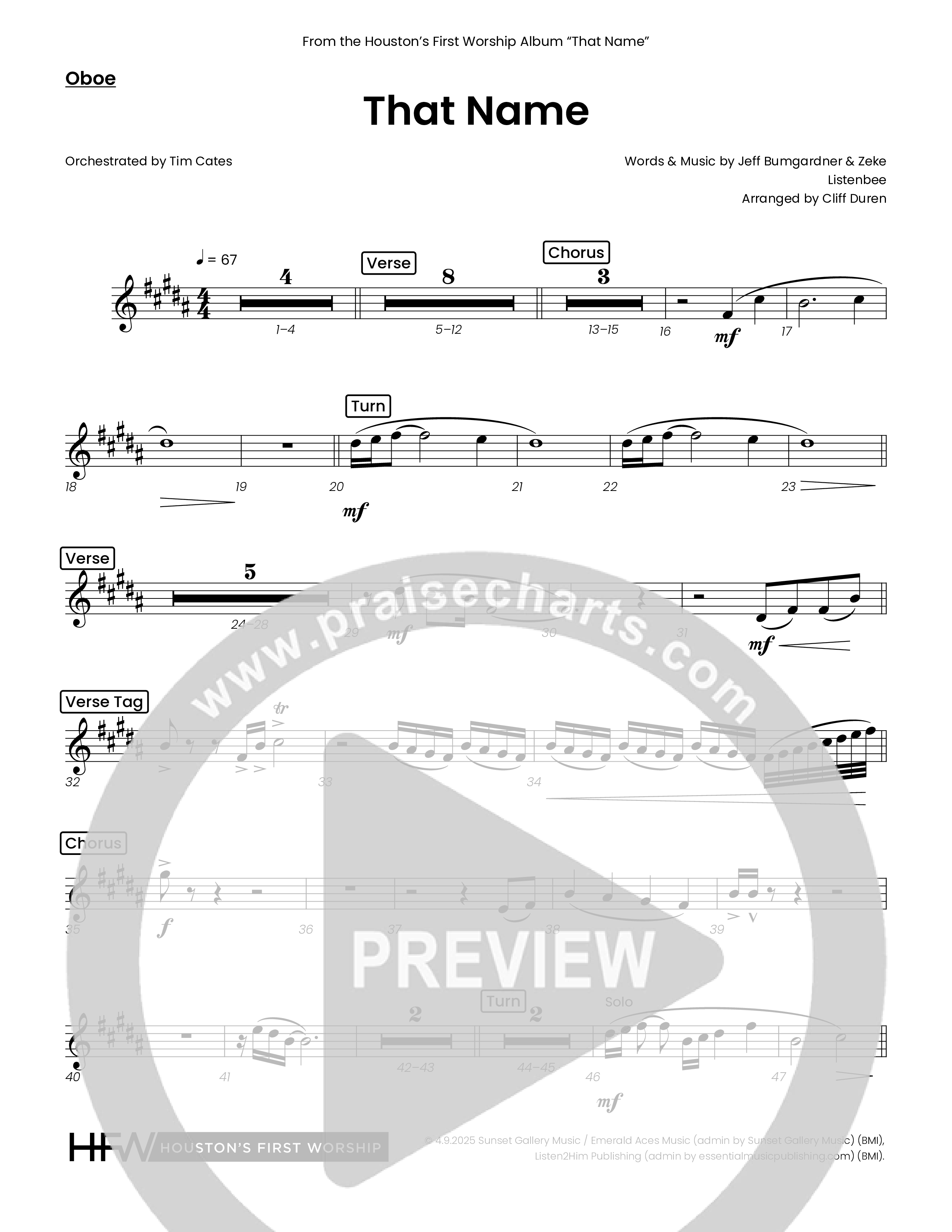 That Name (Choral Anthem SATB) Oboe (Houston's First Worship)