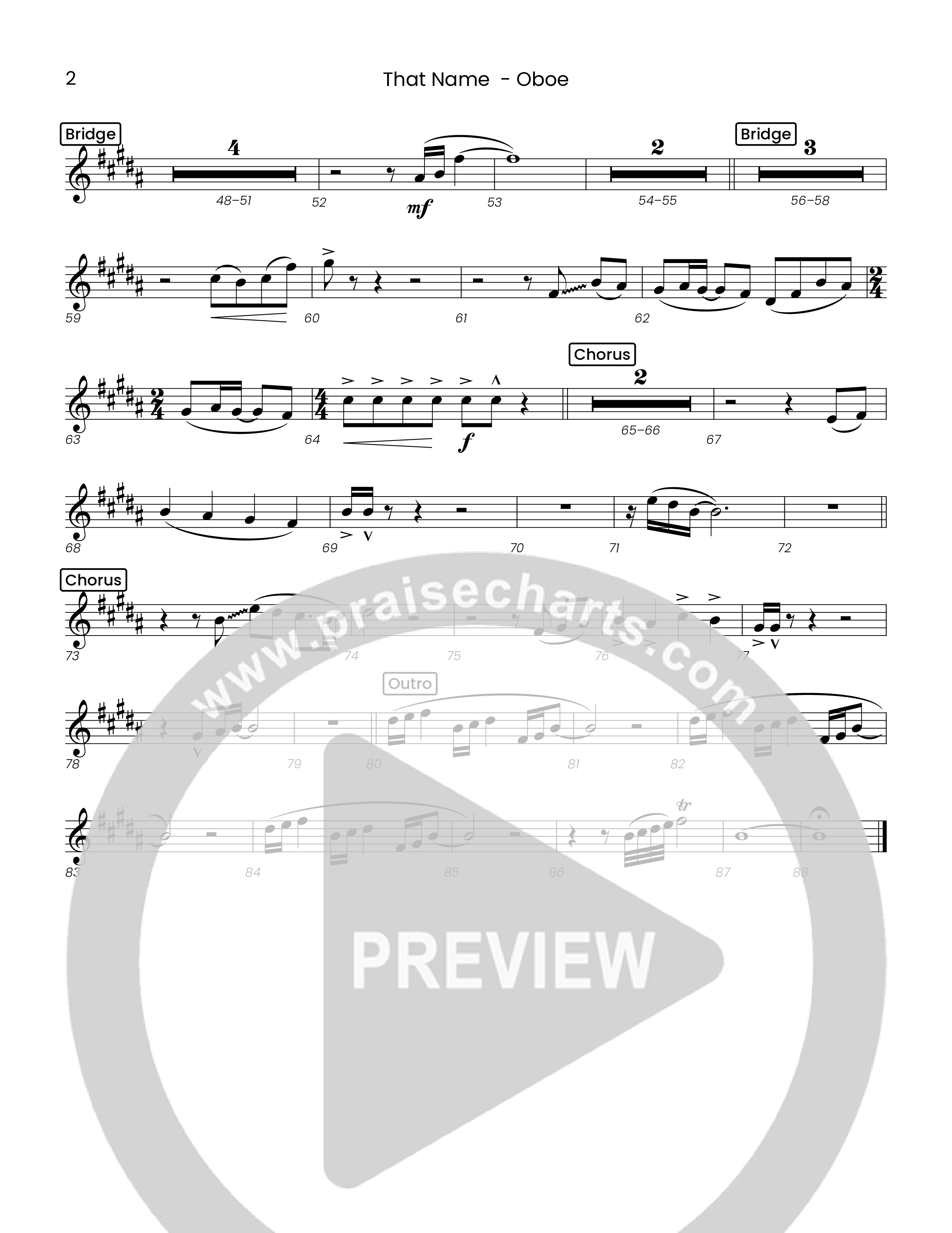 That Name (Choral Anthem SATB) Oboe (Houston's First Worship)