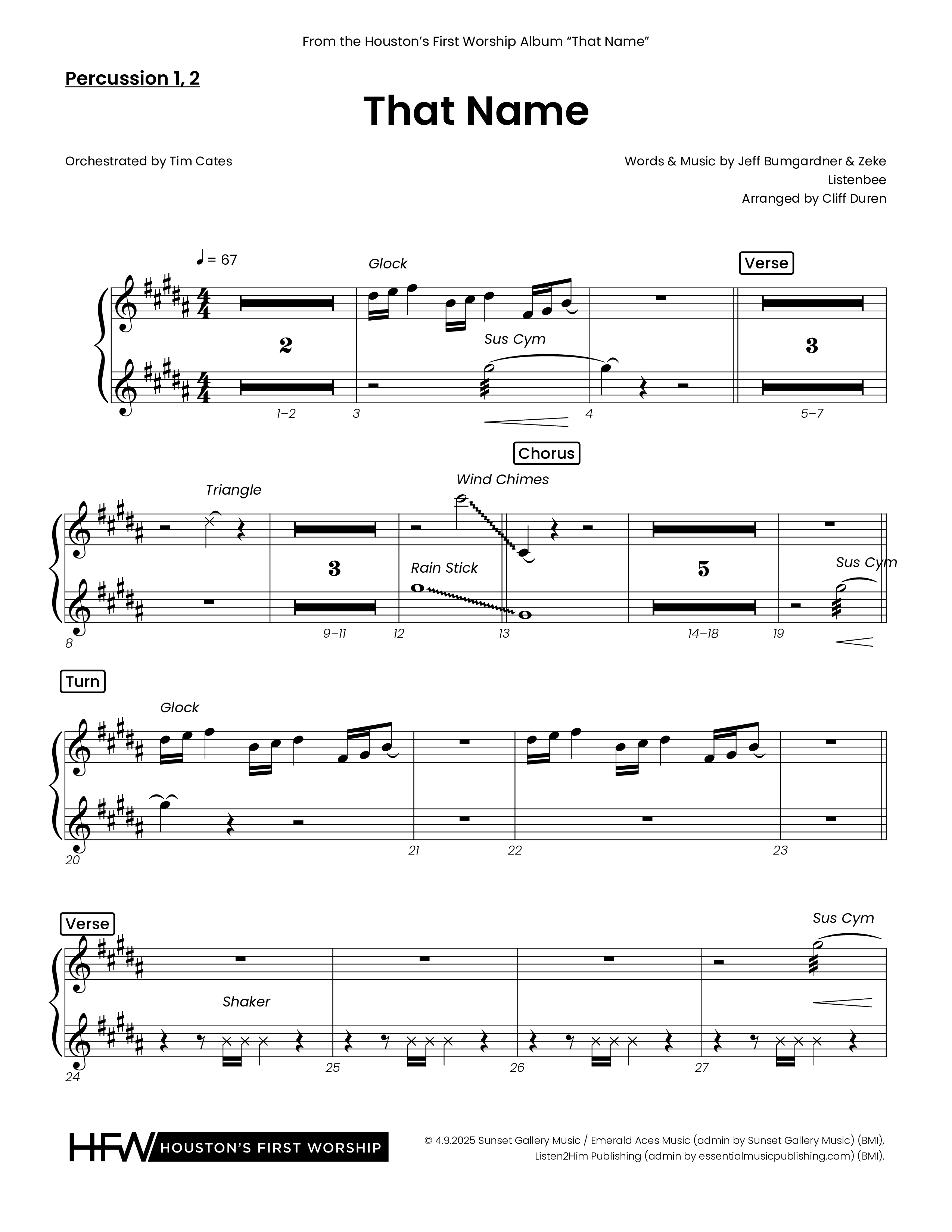 That Name (Choral Anthem SATB) Percussion (Houston's First Worship)