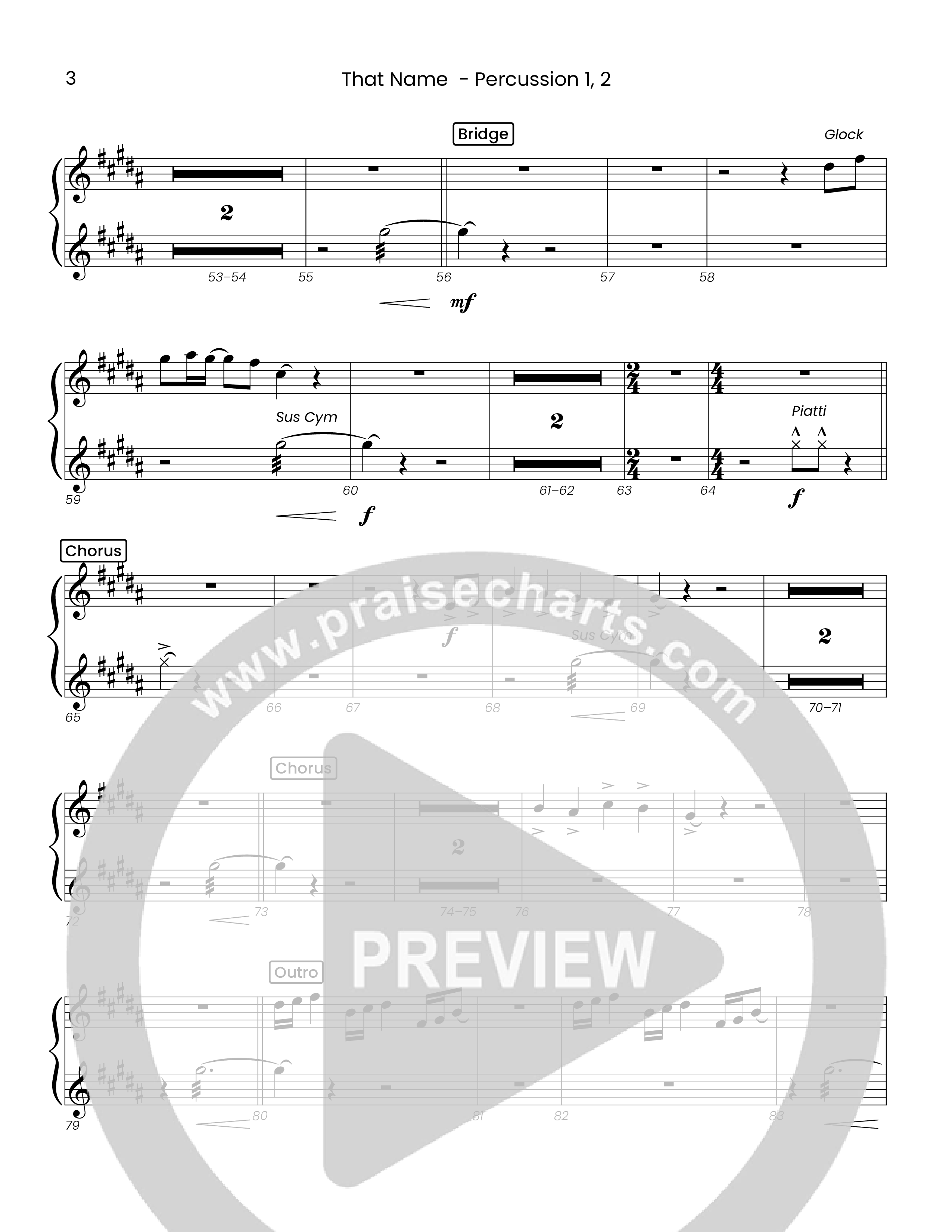 That Name (Choral Anthem SATB) Percussion (Houston's First Worship)