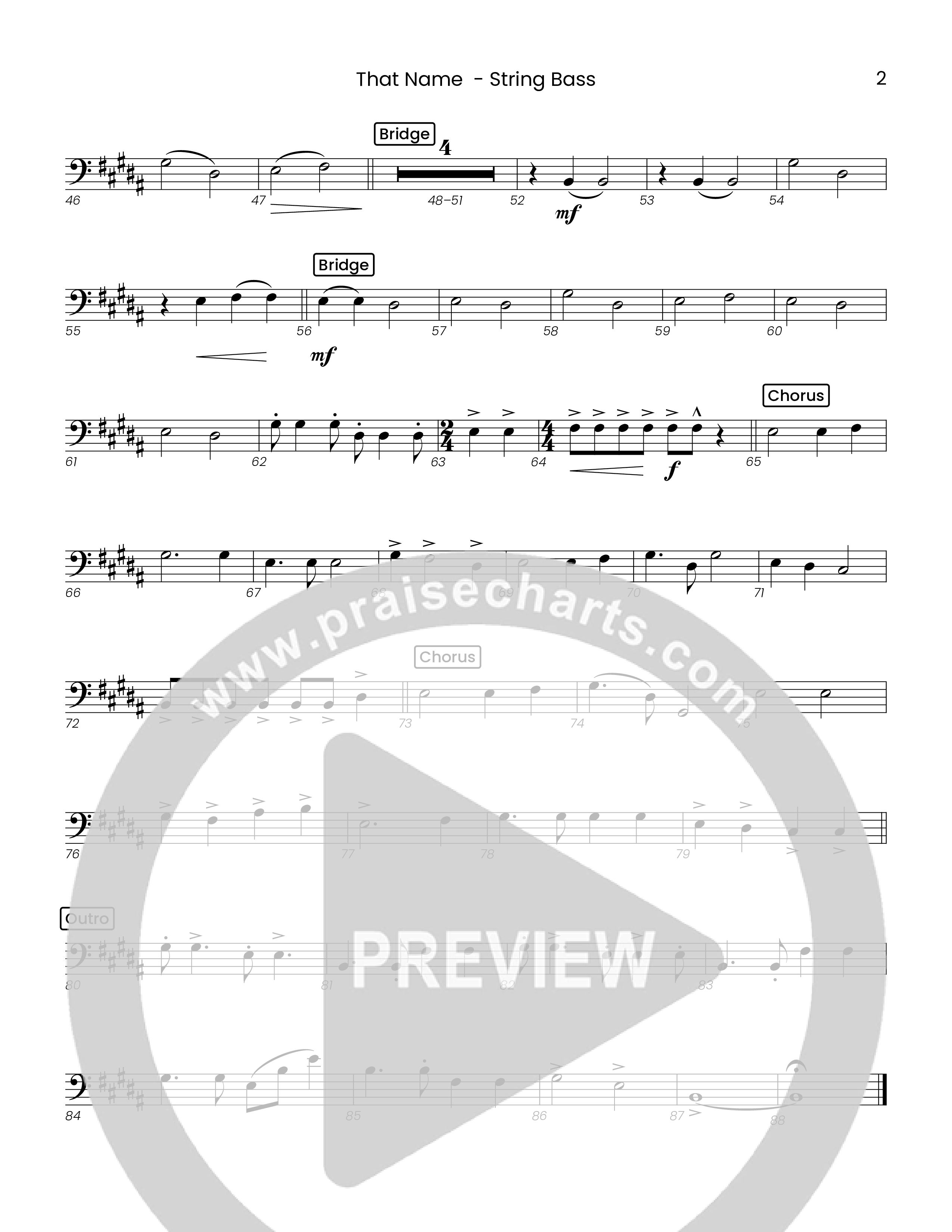 That Name (Choral Anthem SATB) String Bass (Houston's First Worship)