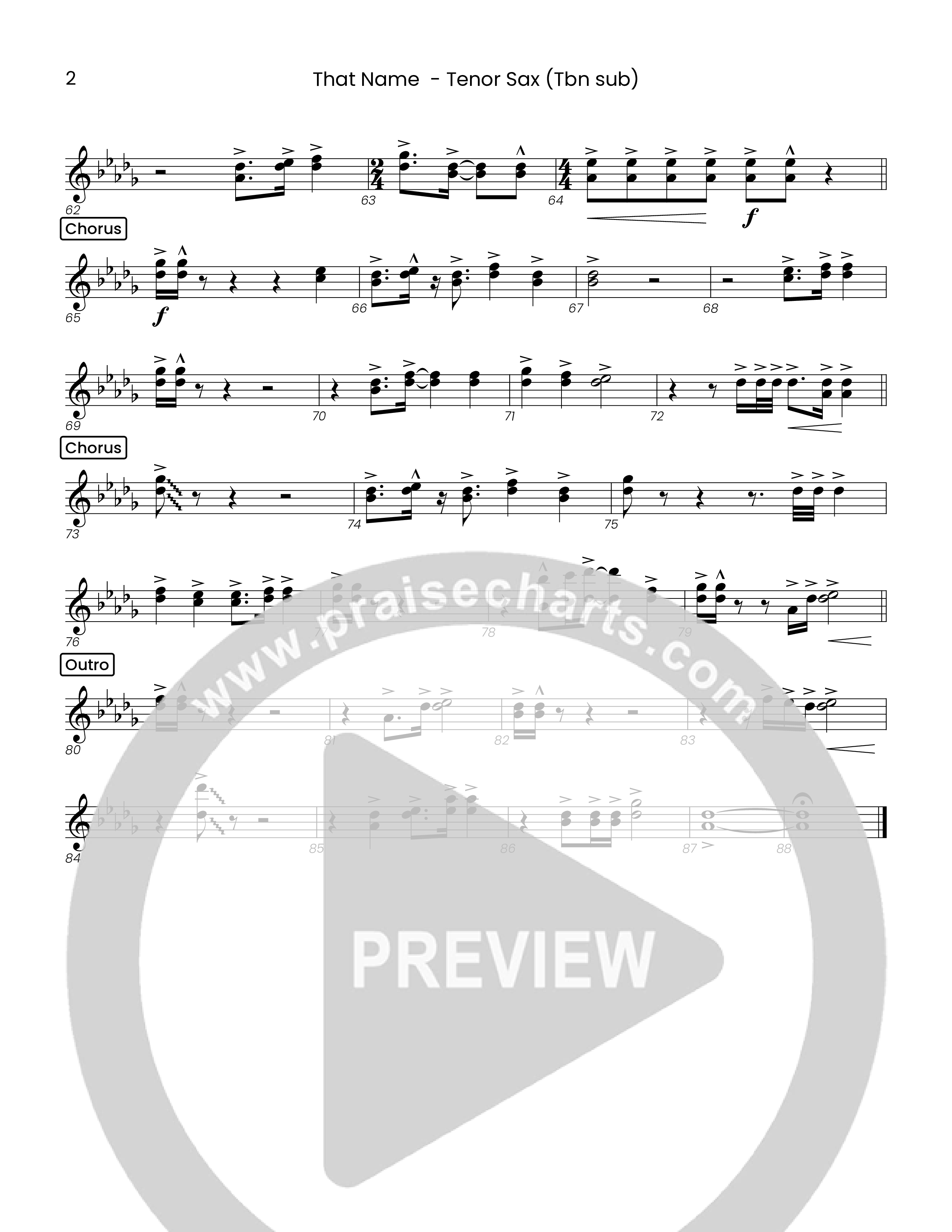 That Name (Choral Anthem SATB) Tenor Sax/Baritone T.C. (Houston's First Worship)