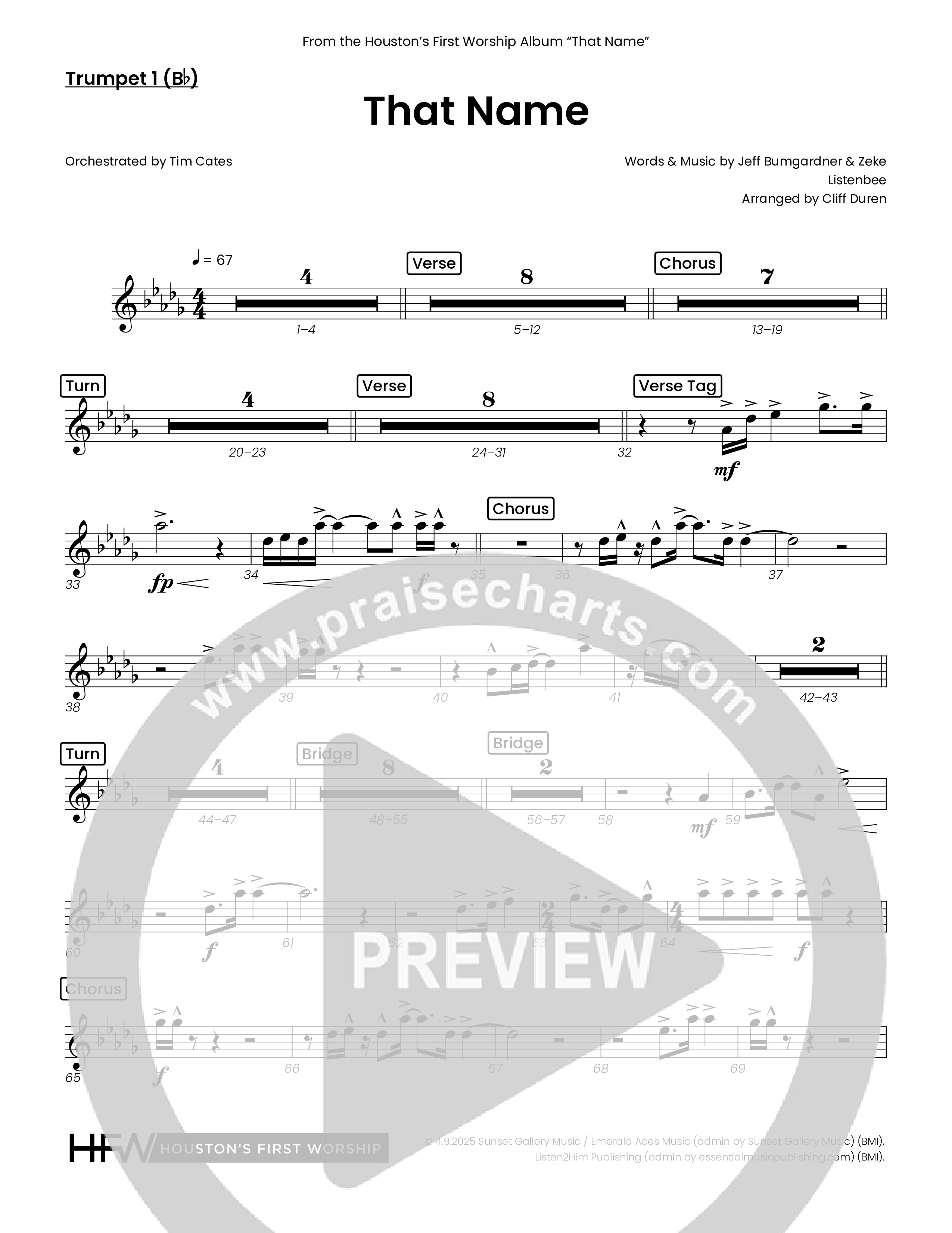 That Name (Choral Anthem SATB) Brass Pack (Houston's First Worship)