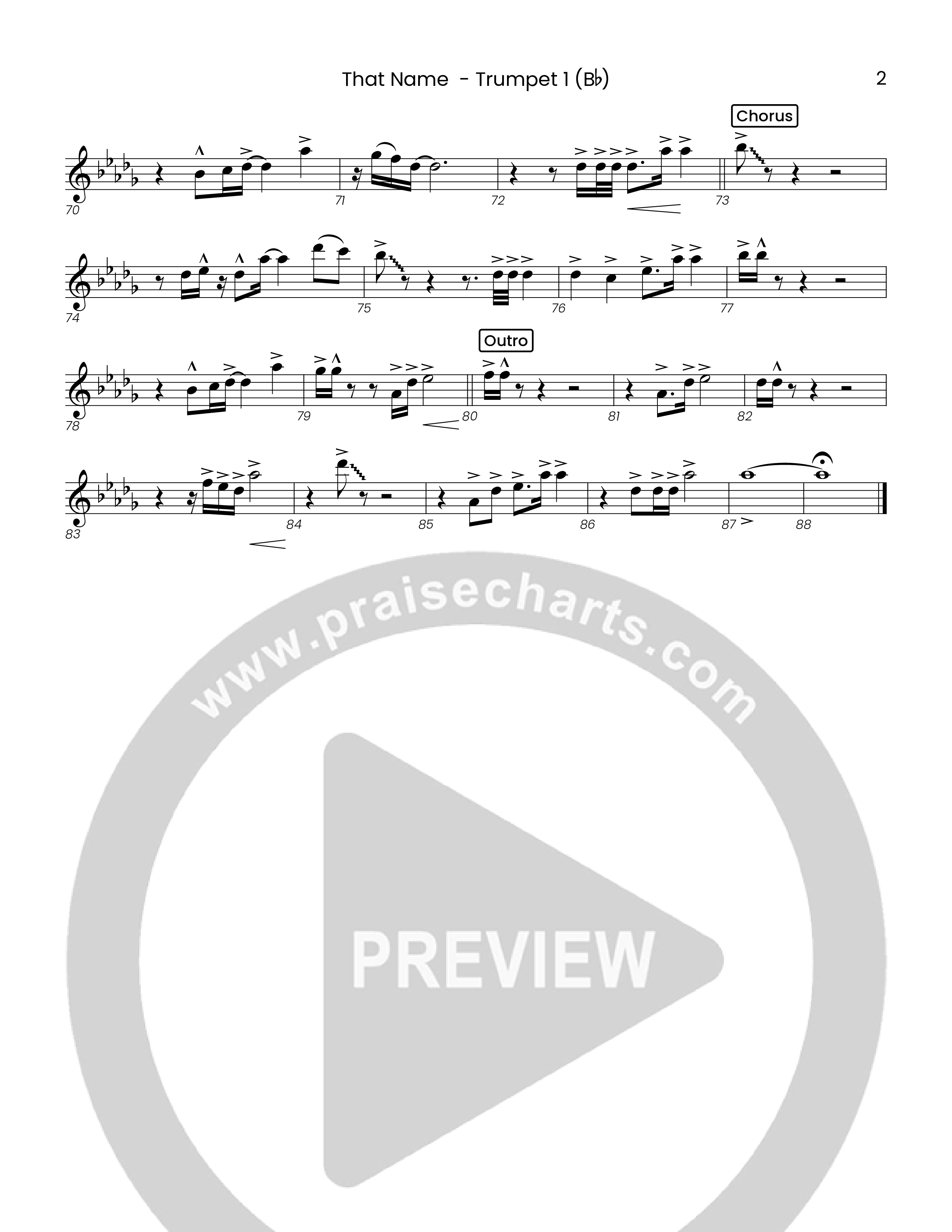 That Name (Choral Anthem SATB) Trumpet 1 (Houston's First Worship)