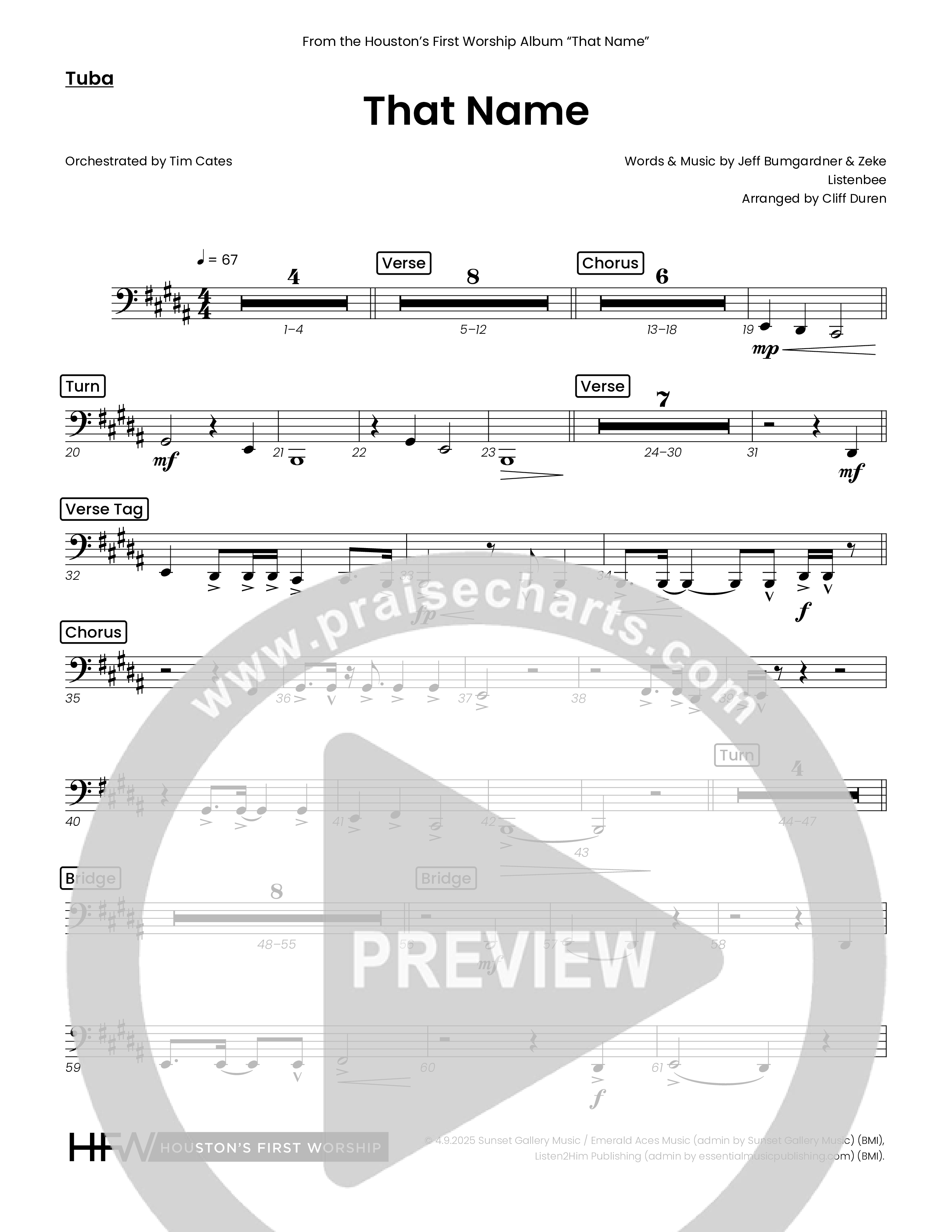 That Name (Choral Anthem SATB) Tuba (Houston's First Worship)
