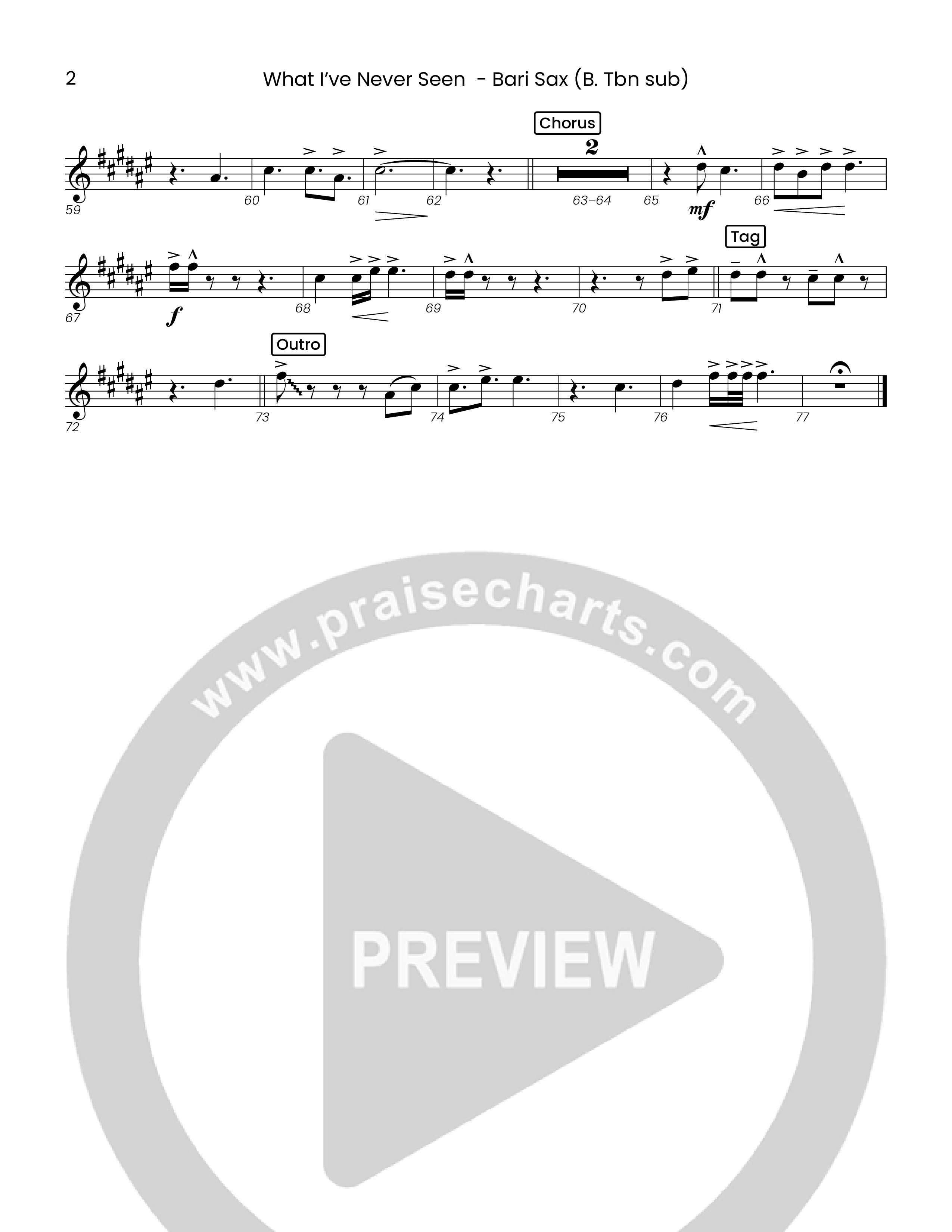 What I've  Never Seen (Choral Anthem SATB) Bari Sax (Houston's First Worship)