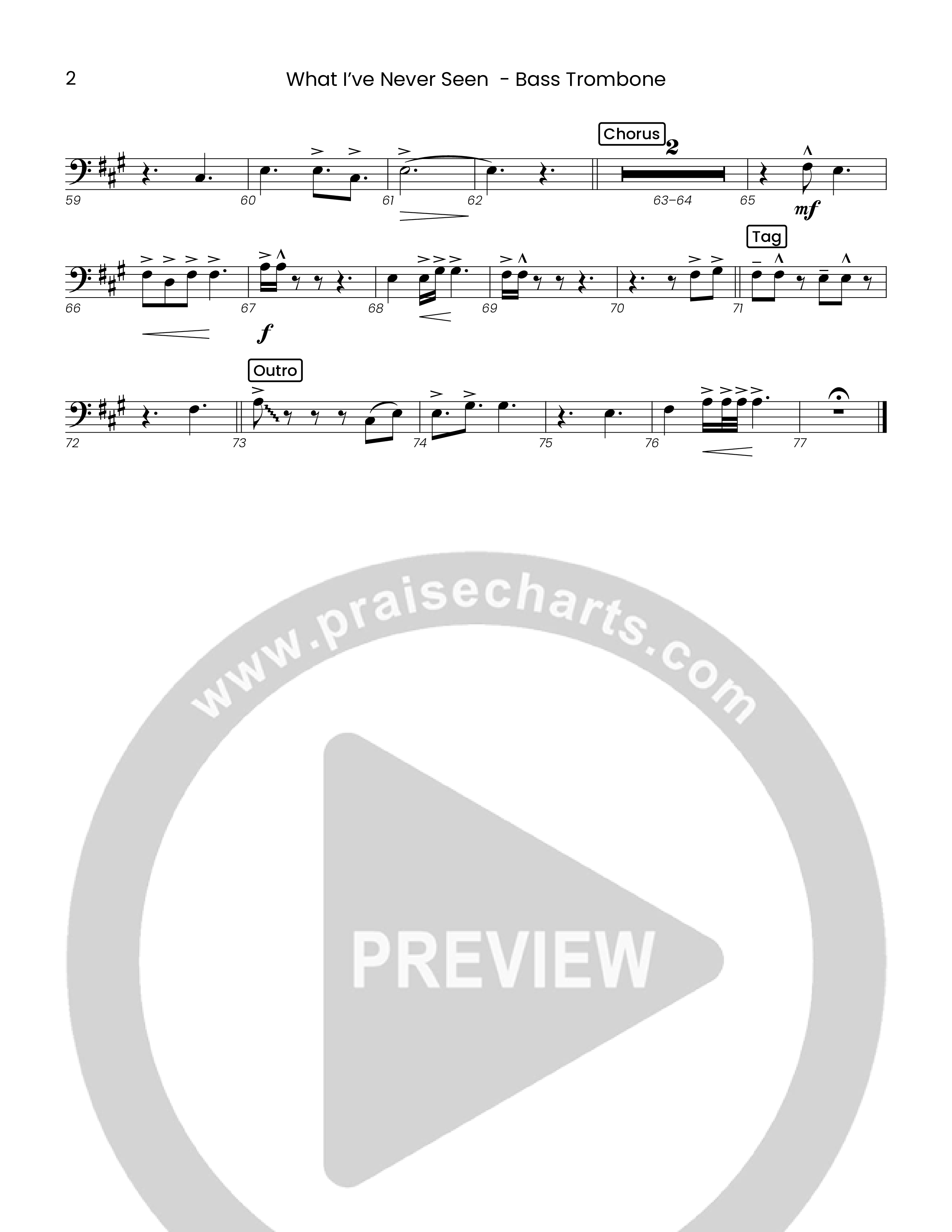 What I've Never Seen (Choral Anthem SATB) Bass Trombone (Houston's First Worship)