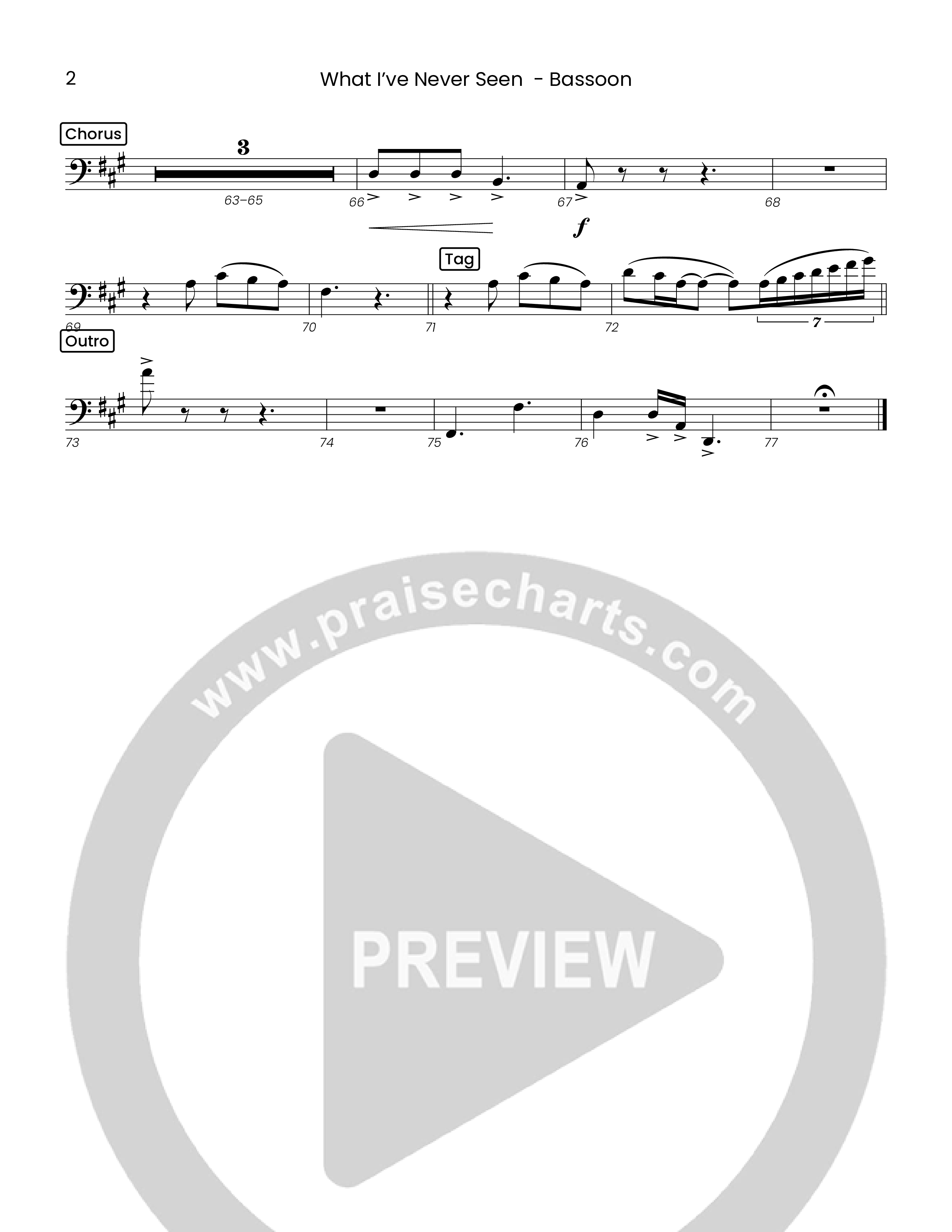 What I've Never Seen (Choral Anthem SATB) Bassoon (Houston's First Worship)