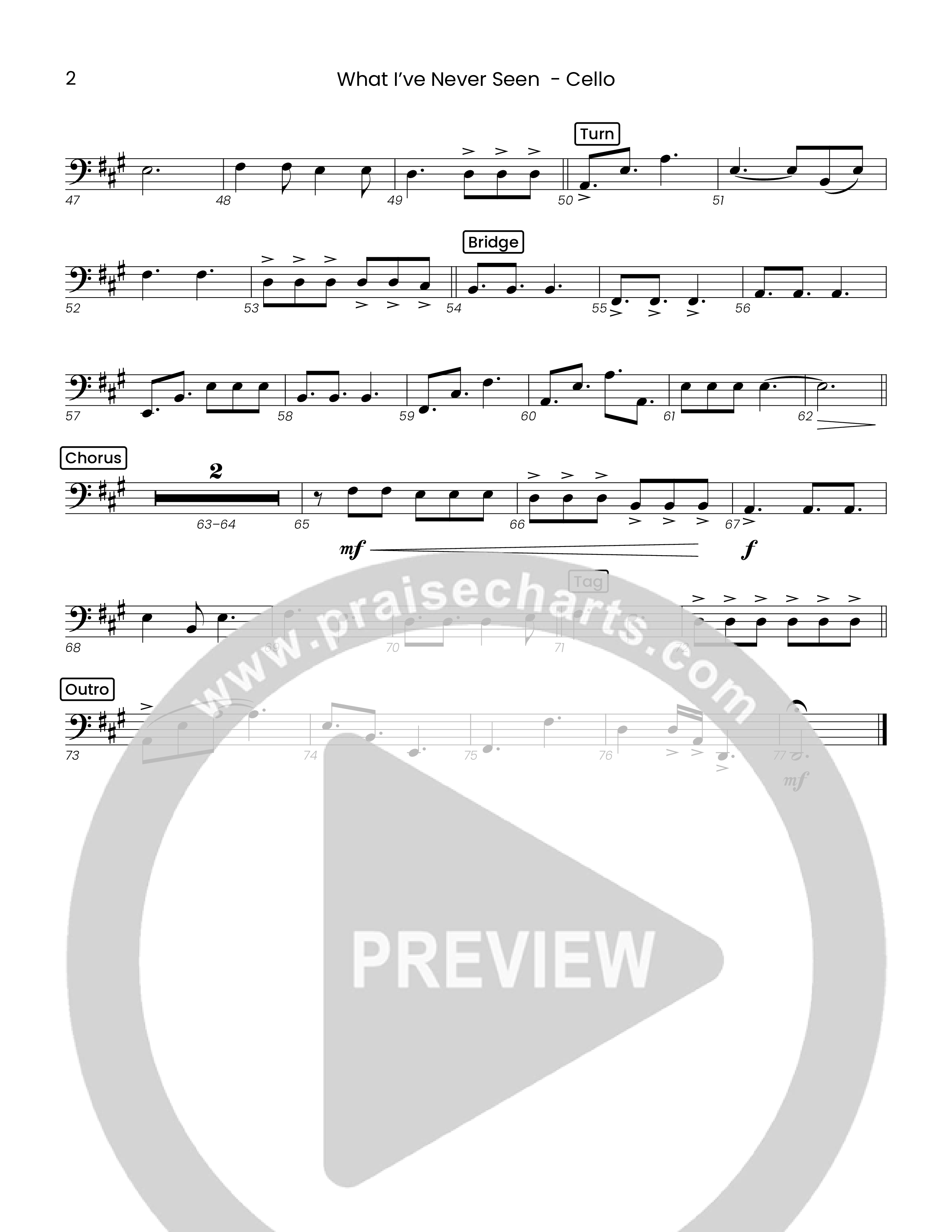 What I've  Never Seen (Choral Anthem SATB) Cello (Houston's First Worship)