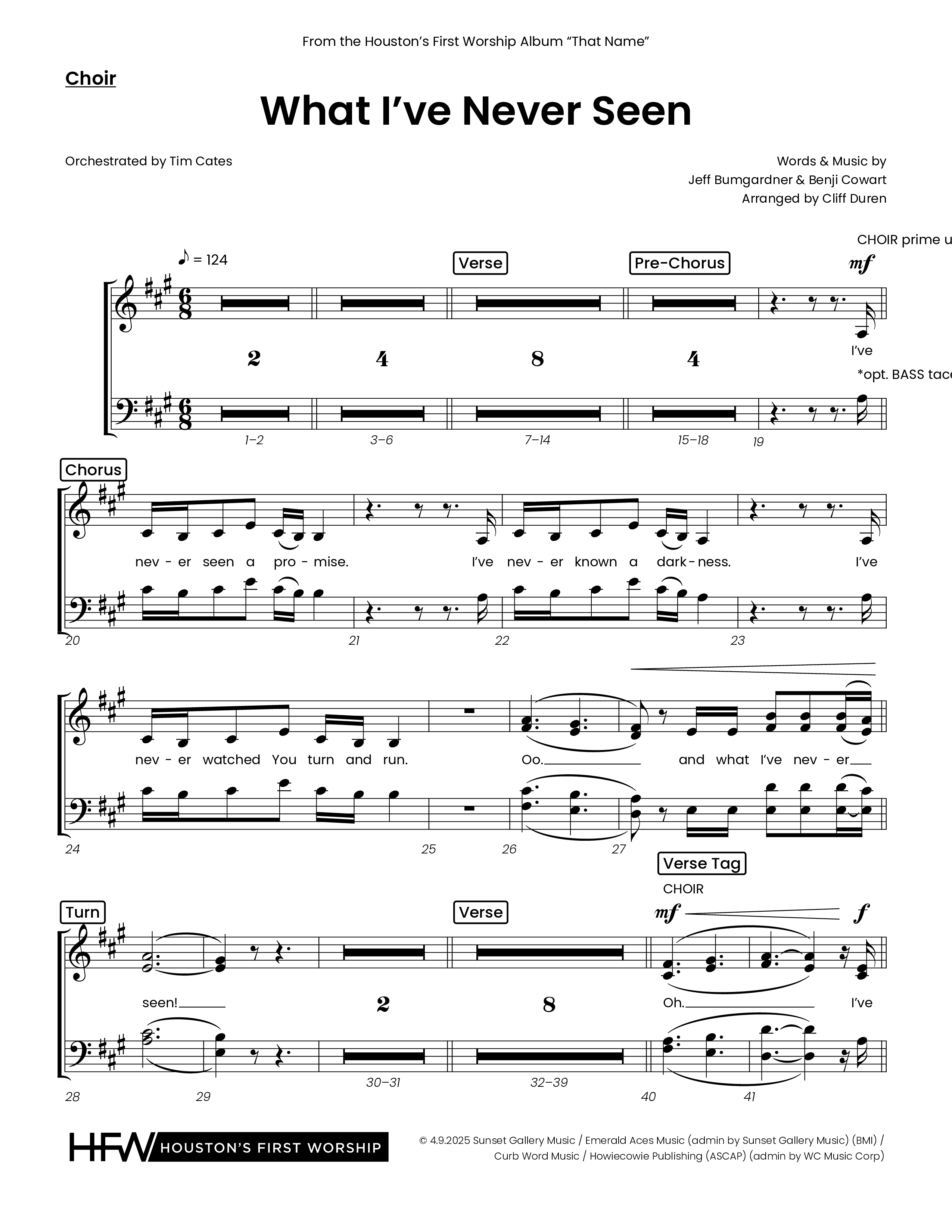 What I've  Never Seen (Choral Anthem SATB) Choir Sheet (Houston's First Worship)