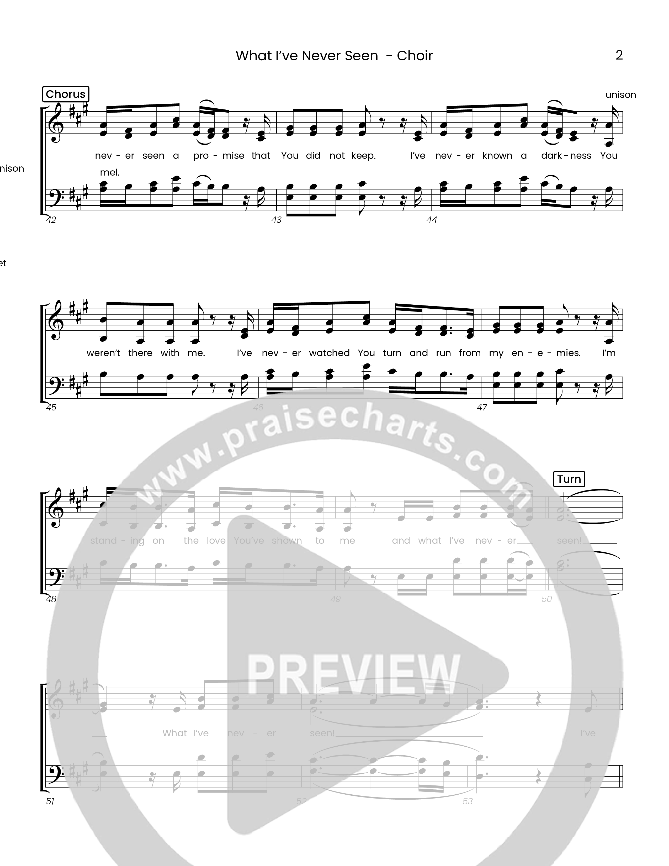 What I've  Never Seen (Choral Anthem SATB) Choir Sheet (Houston's First Worship)