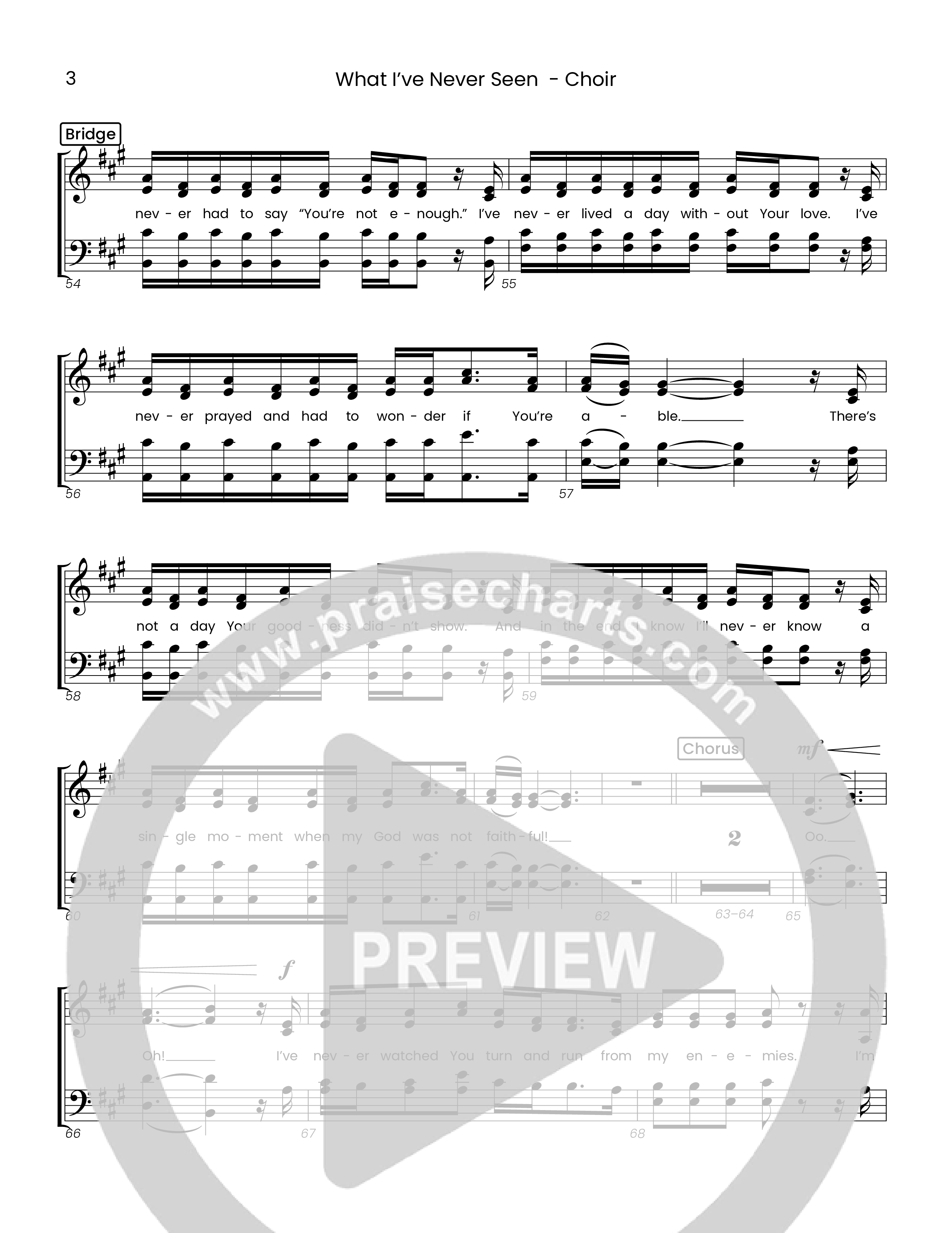What I've  Never Seen (Choral Anthem SATB) Choir Sheet (Houston's First Worship)