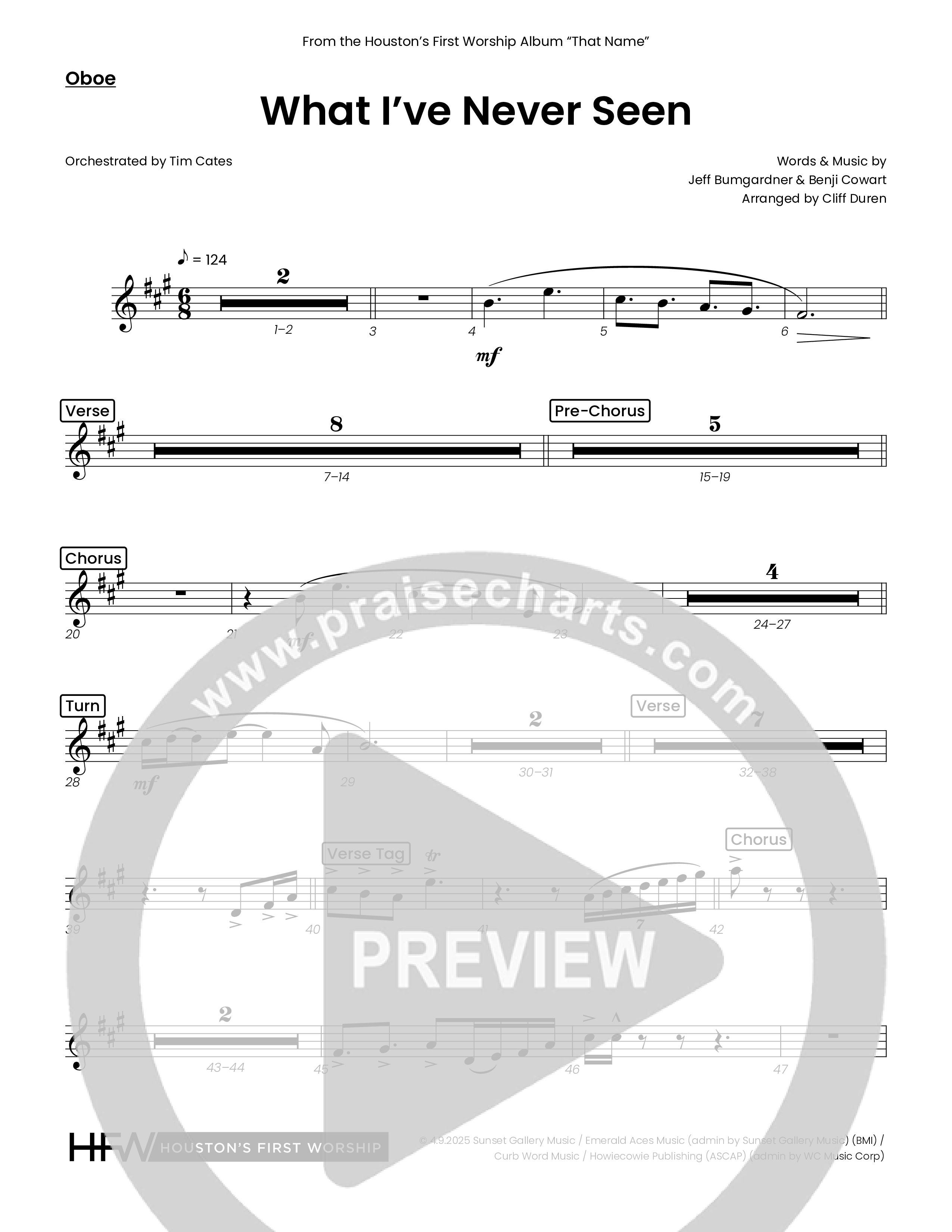 What I've Never Seen (Choral Anthem SATB) Oboe (Houston's First Worship)