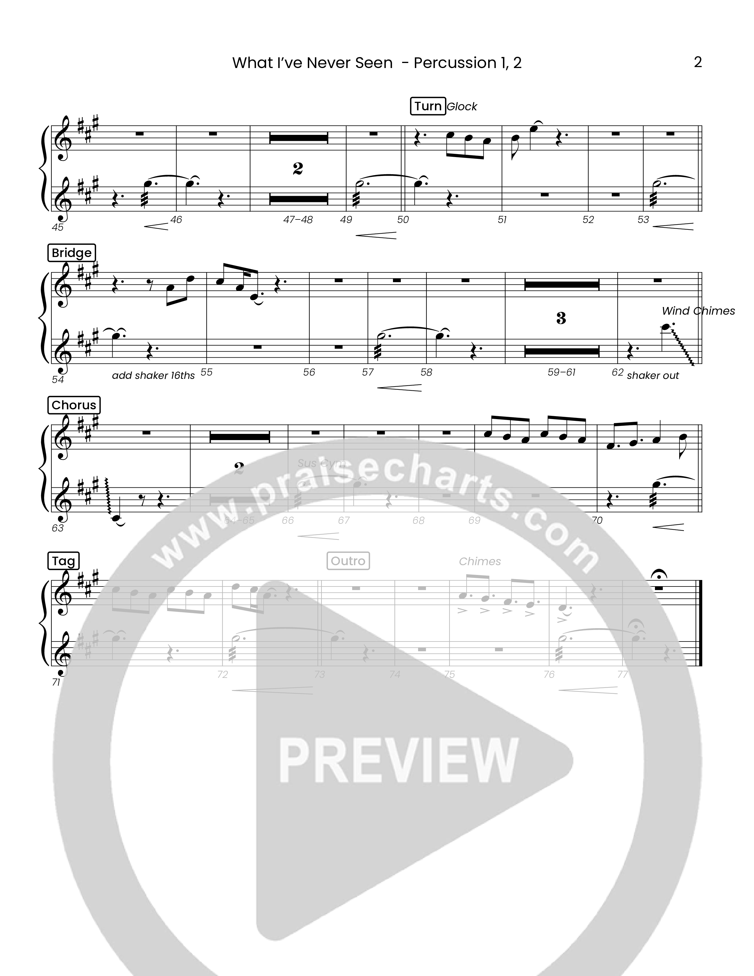 What I've Never Seen (Choral Anthem SATB) Percussion (Houston's First Worship)