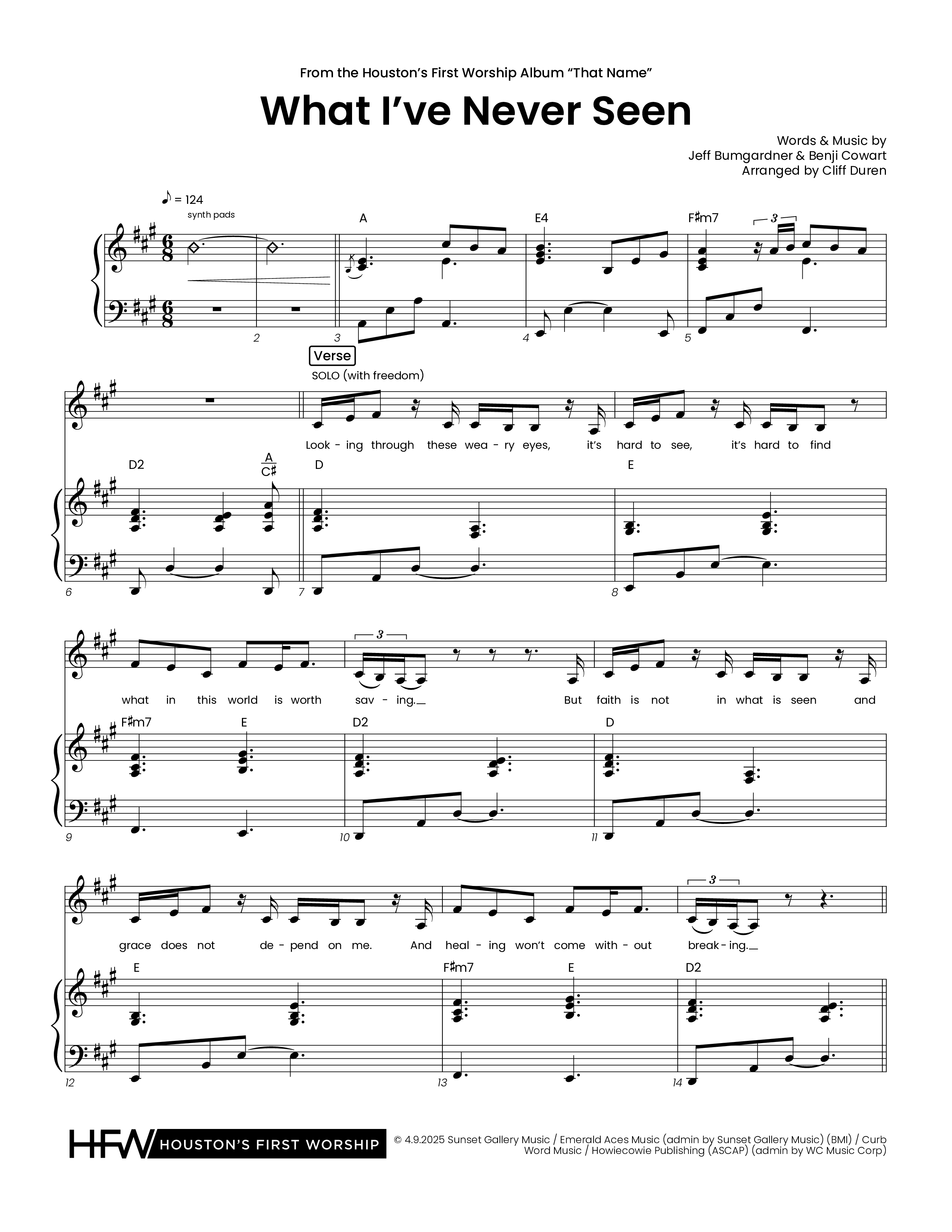 What I've  Never Seen (Choral Anthem SATB) Piano/Vocal (SATB) (Houston's First Worship)