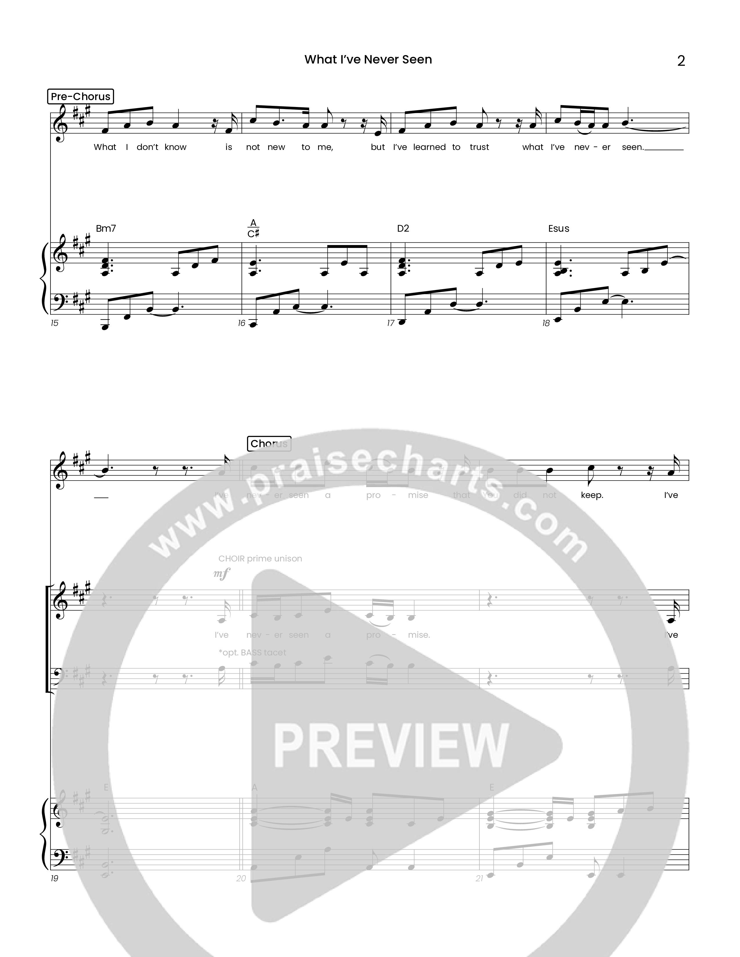 What I've  Never Seen (Choral Anthem SATB) Piano/Vocal (SATB) (Houston's First Worship)