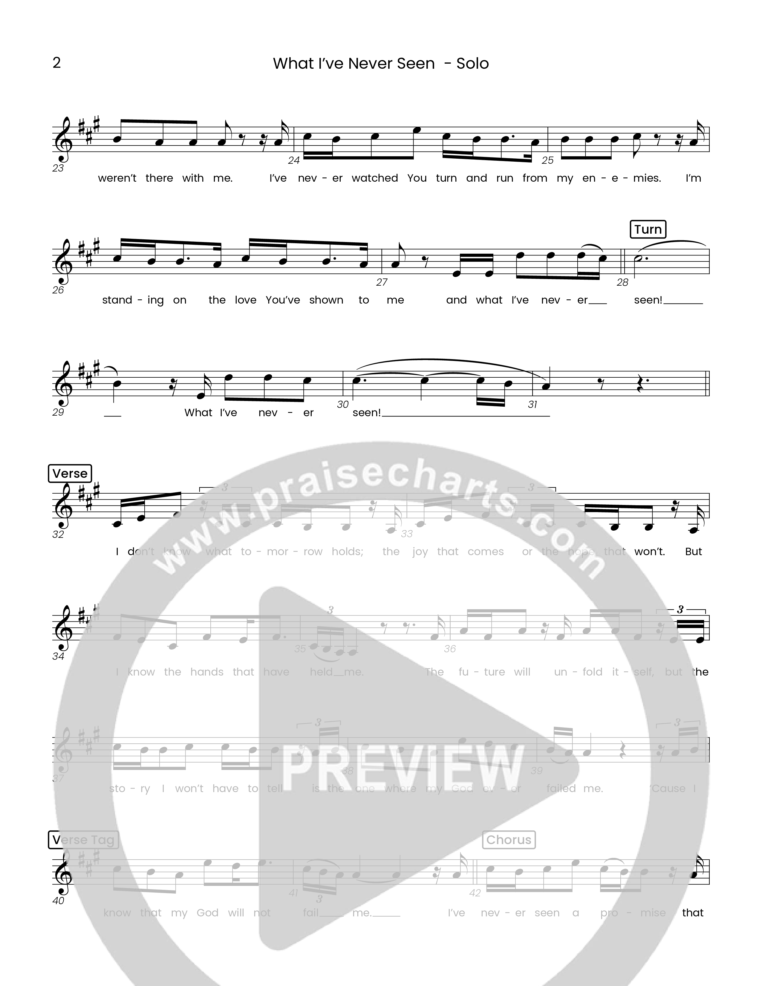 What I've  Never Seen (Choral Anthem SATB) Solo Line (Houston's First Worship)