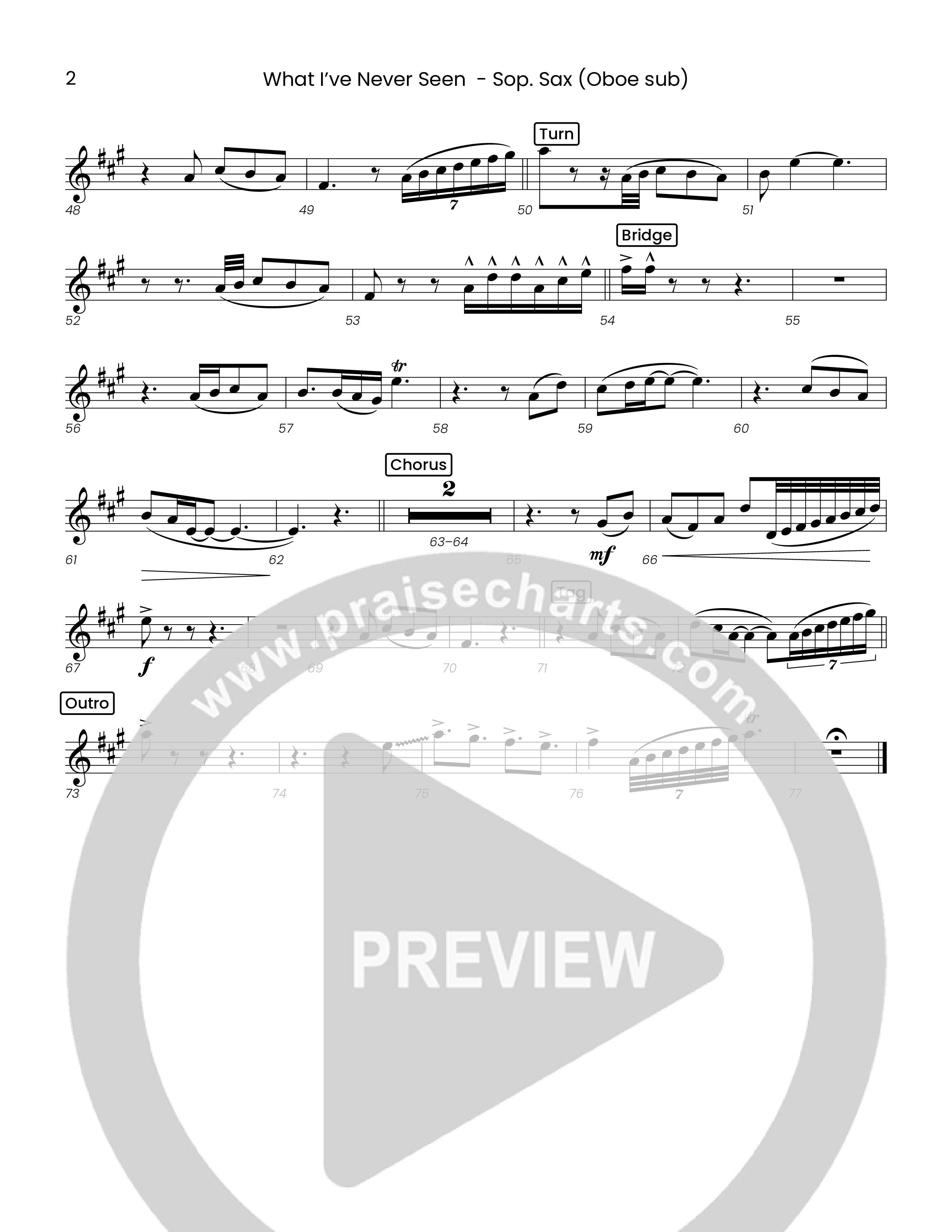 What I've  Never Seen (Choral Anthem SATB) Soprano Sax (Houston's First Worship)