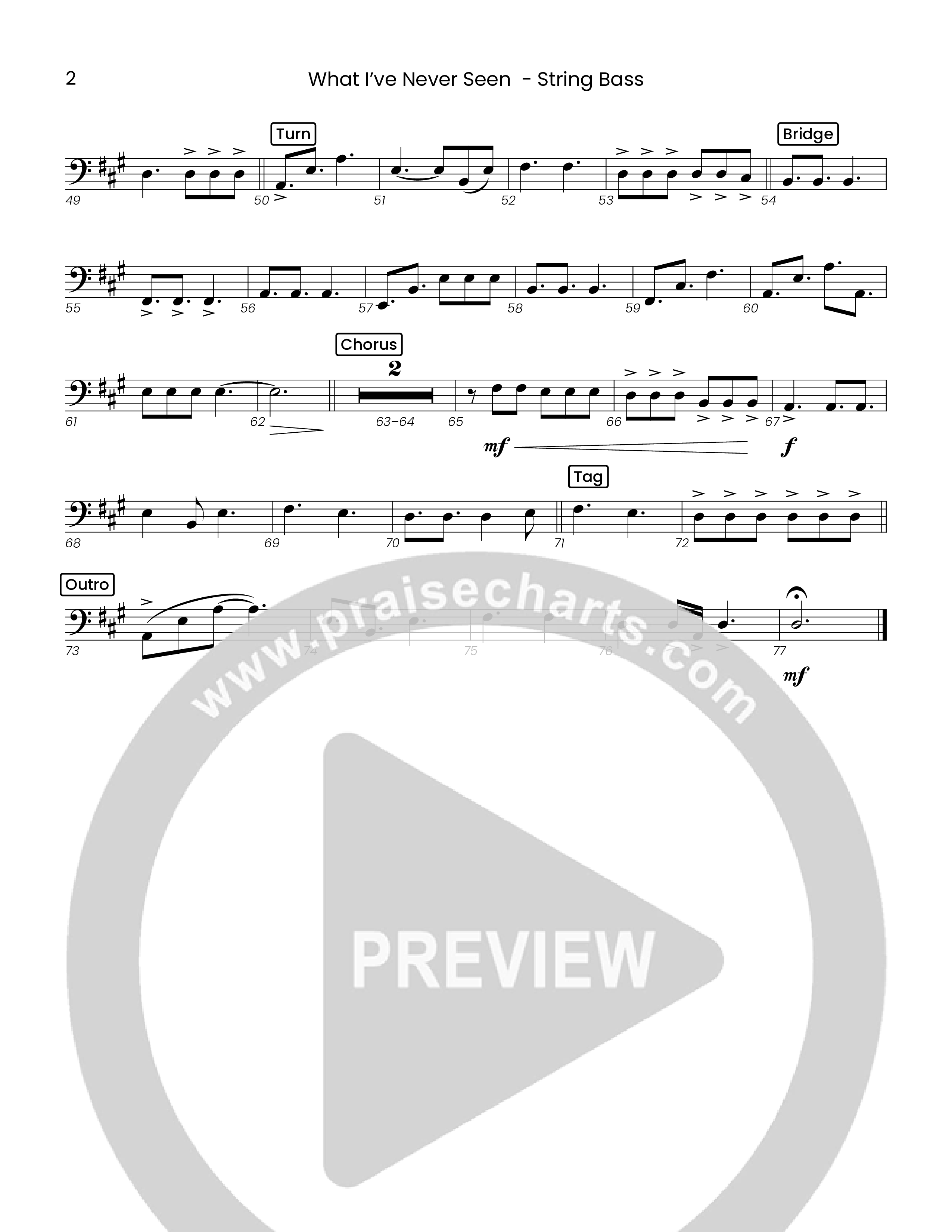 What I've  Never Seen (Choral Anthem SATB) String Bass (Houston's First Worship)