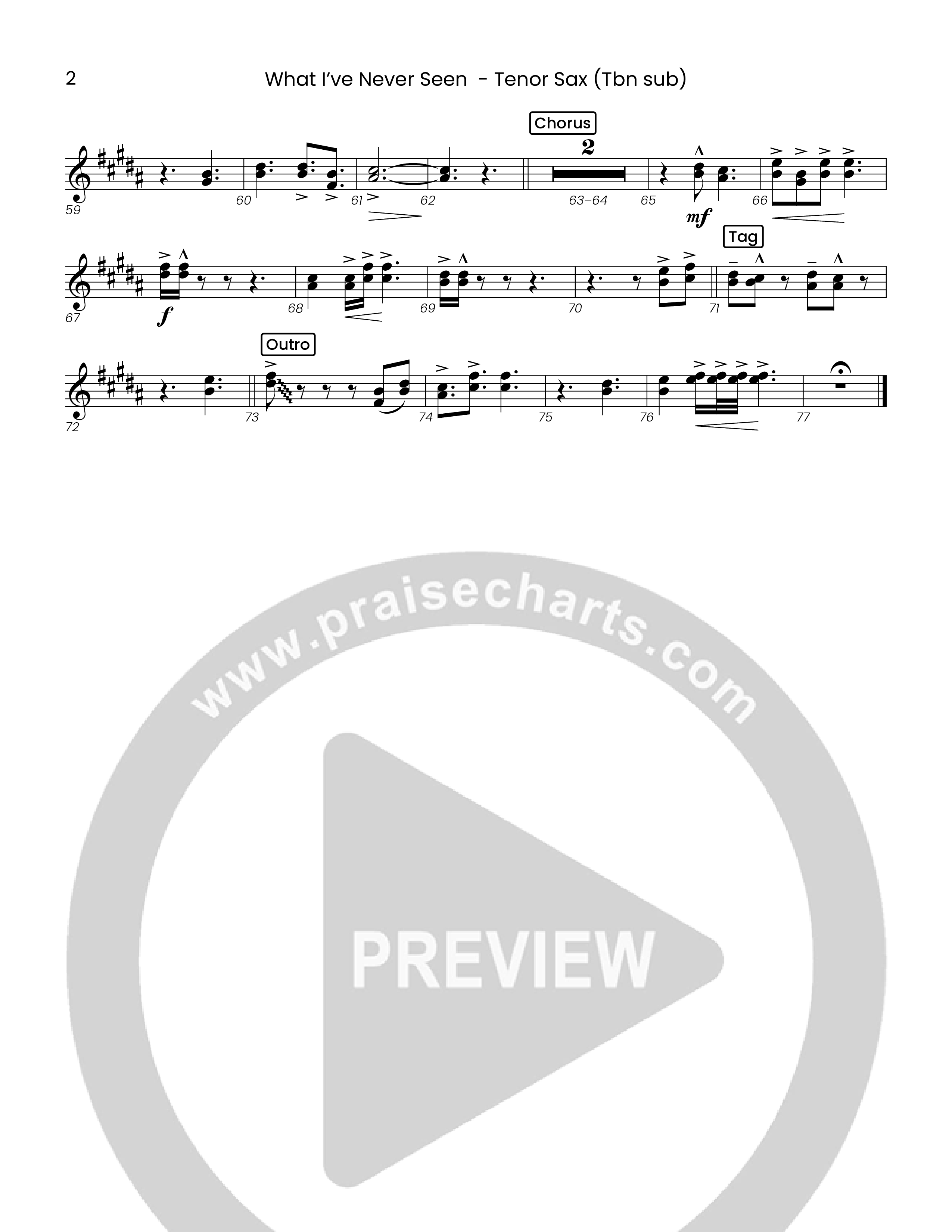 What I've  Never Seen (Choral Anthem SATB) Tenor Sax/Baritone T.C. (Houston's First Worship)