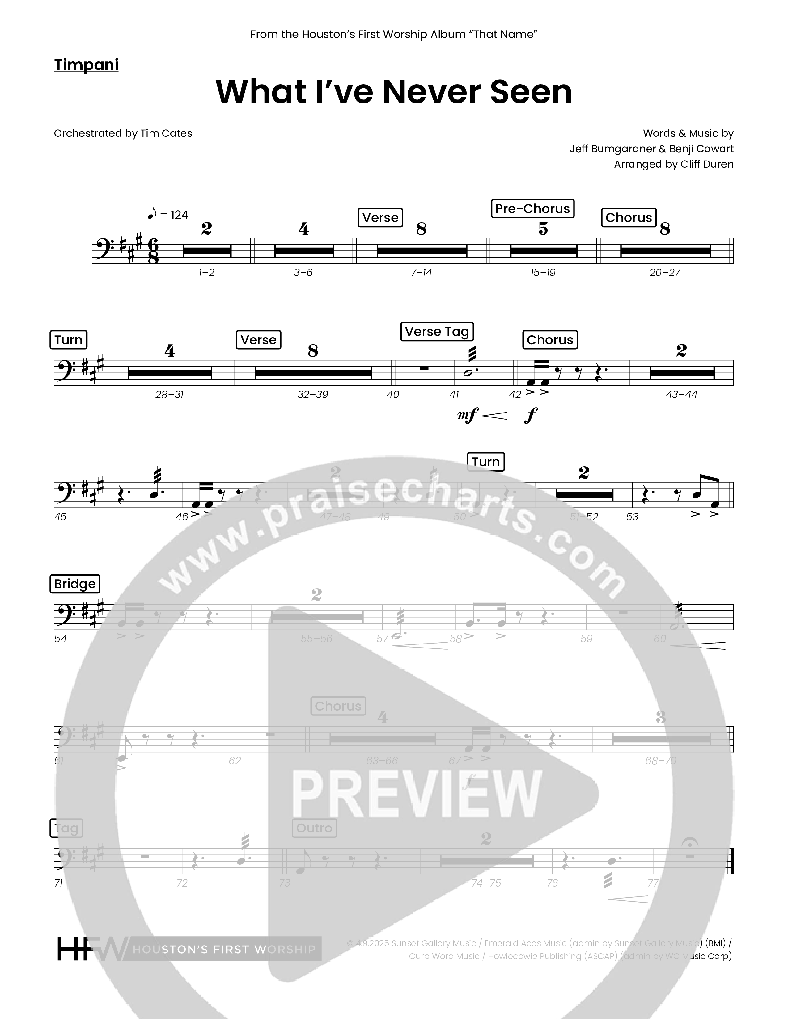 What I've  Never Seen (Choral Anthem SATB) Timpani (Houston's First Worship)