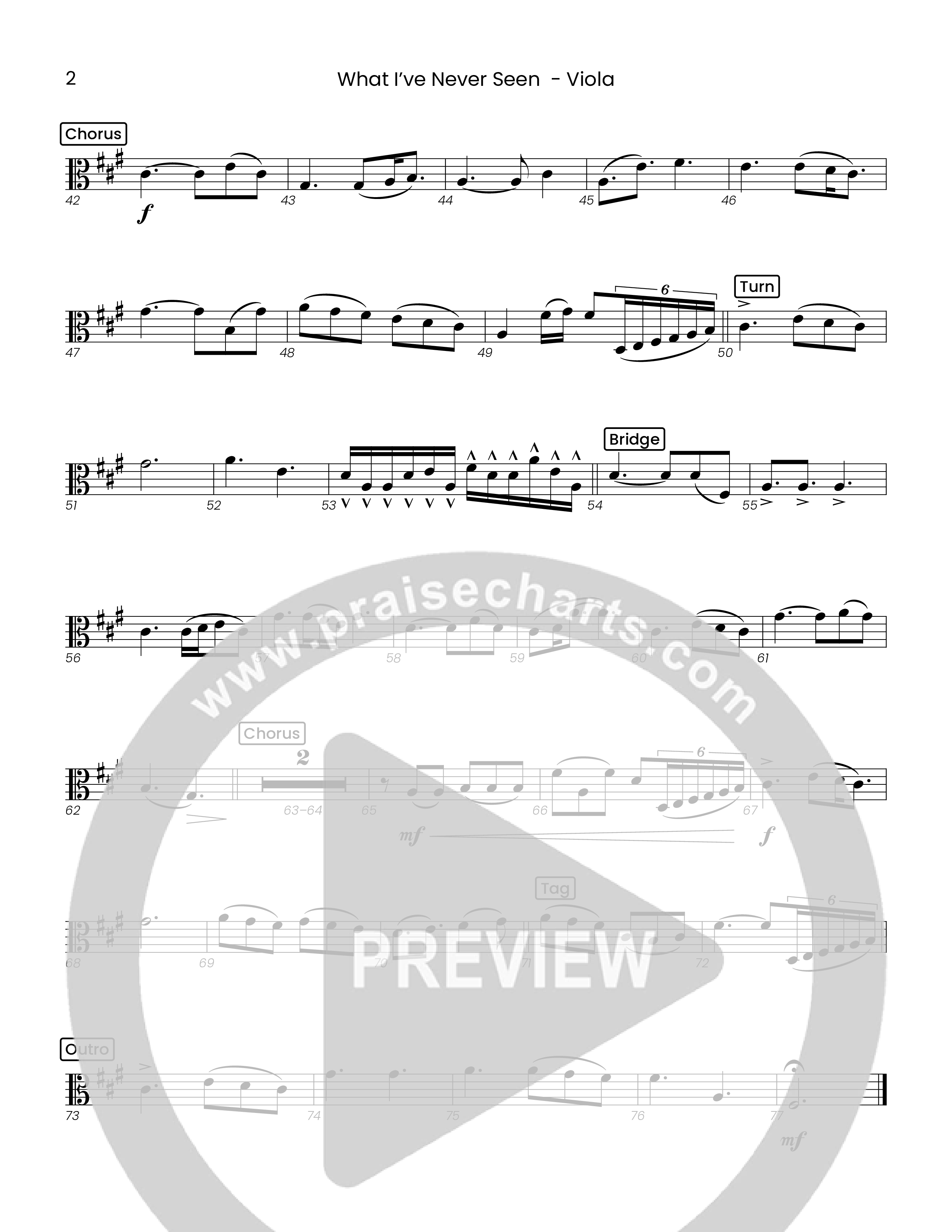 What I've  Never Seen (Choral Anthem SATB) Viola (Houston's First Worship)