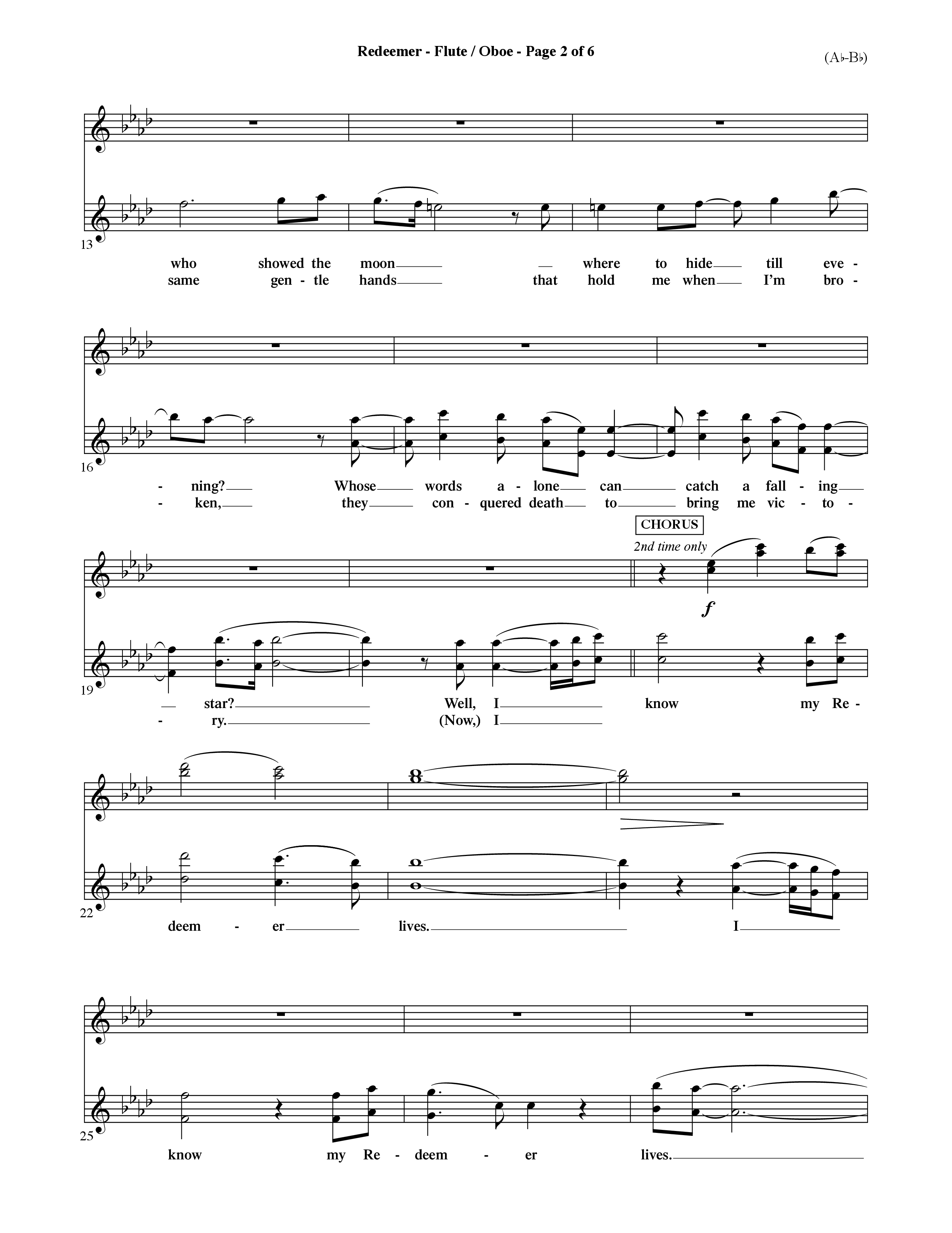 Redeemer (Choral Anthem SATB) Flute/Oboe (Word Music Choral / Orch. David Shipps)