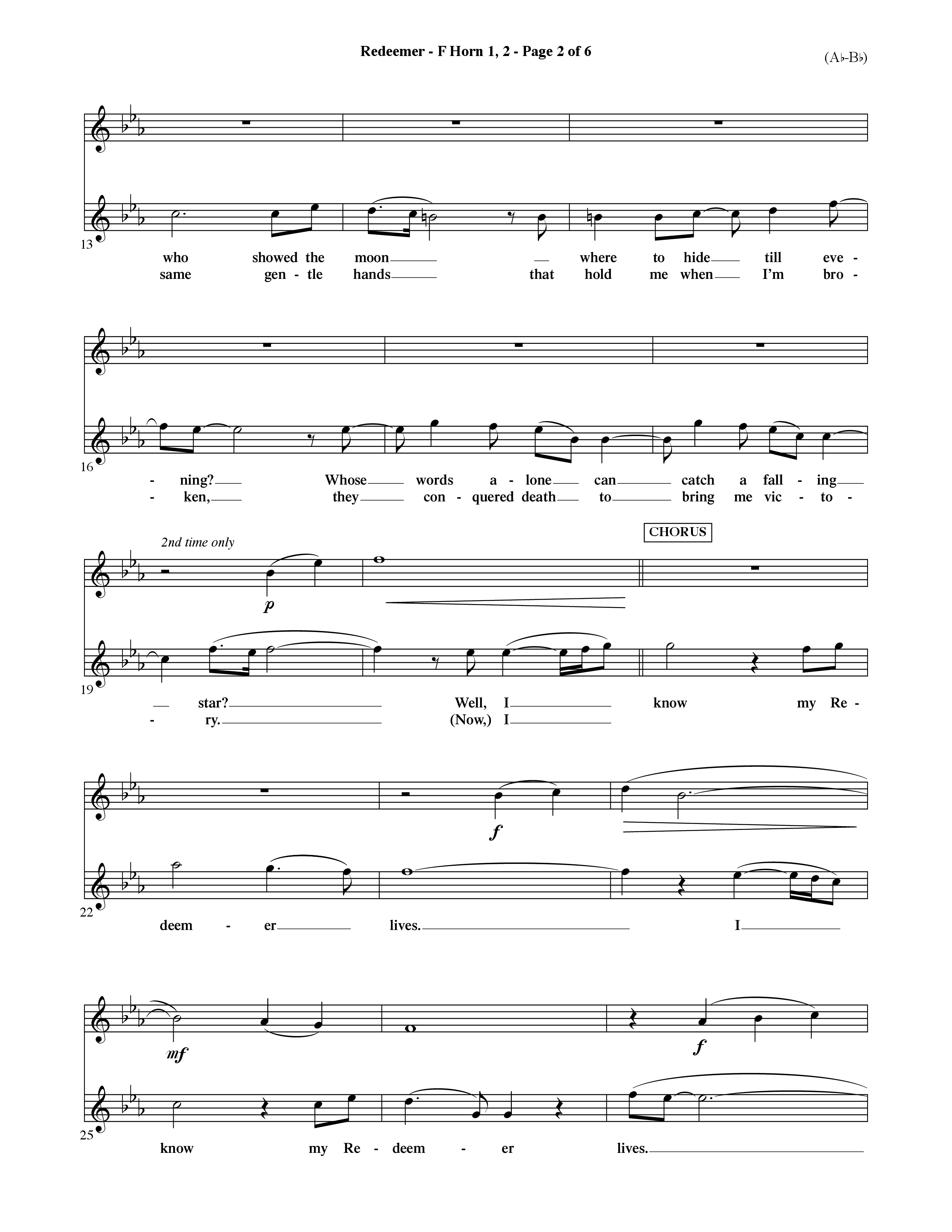 Redeemer (Choral Anthem SATB) French Horn (Word Music Choral / Orch. David Shipps)
