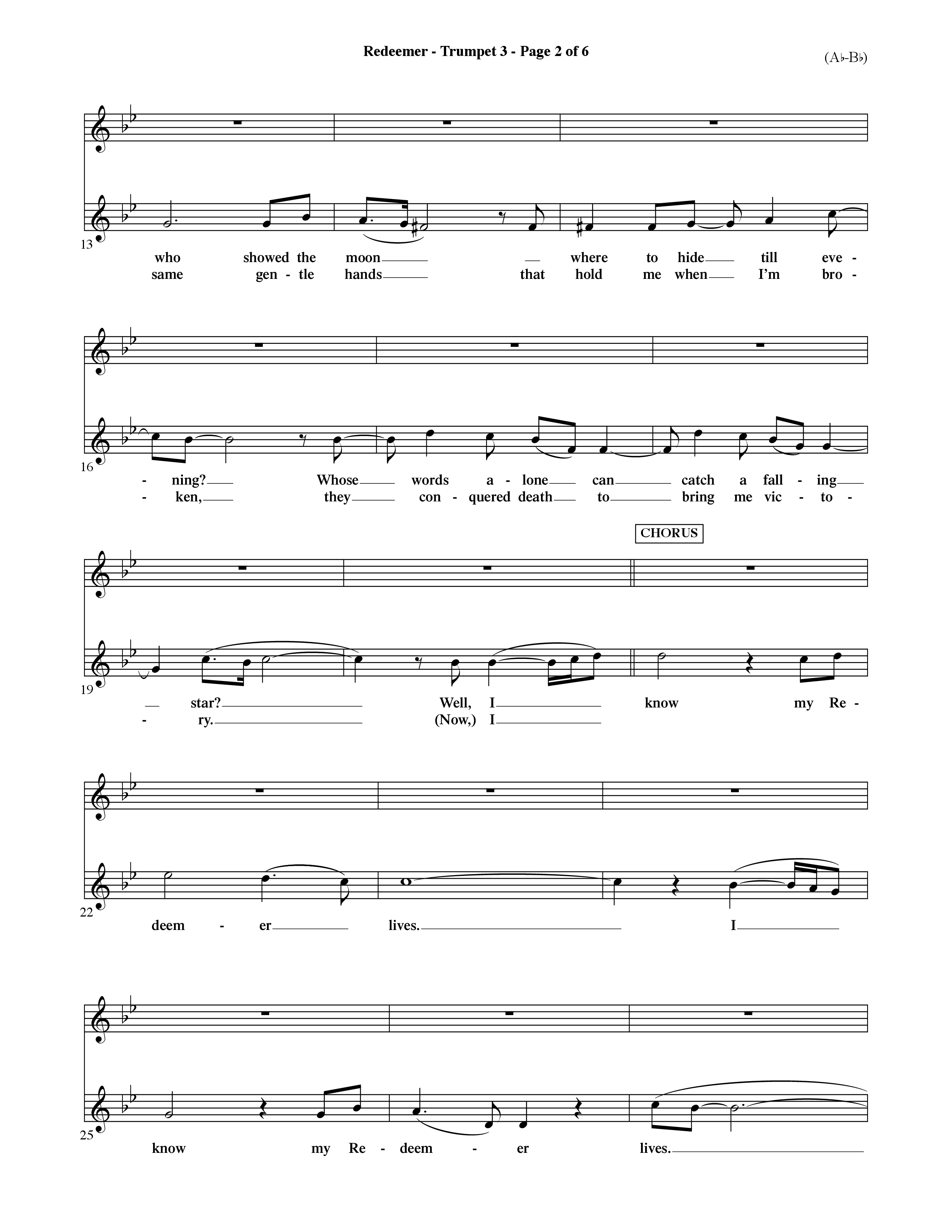 Redeemer (Choral Anthem SATB) Trumpet 3 (Word Music Choral / Orch. David Shipps)
