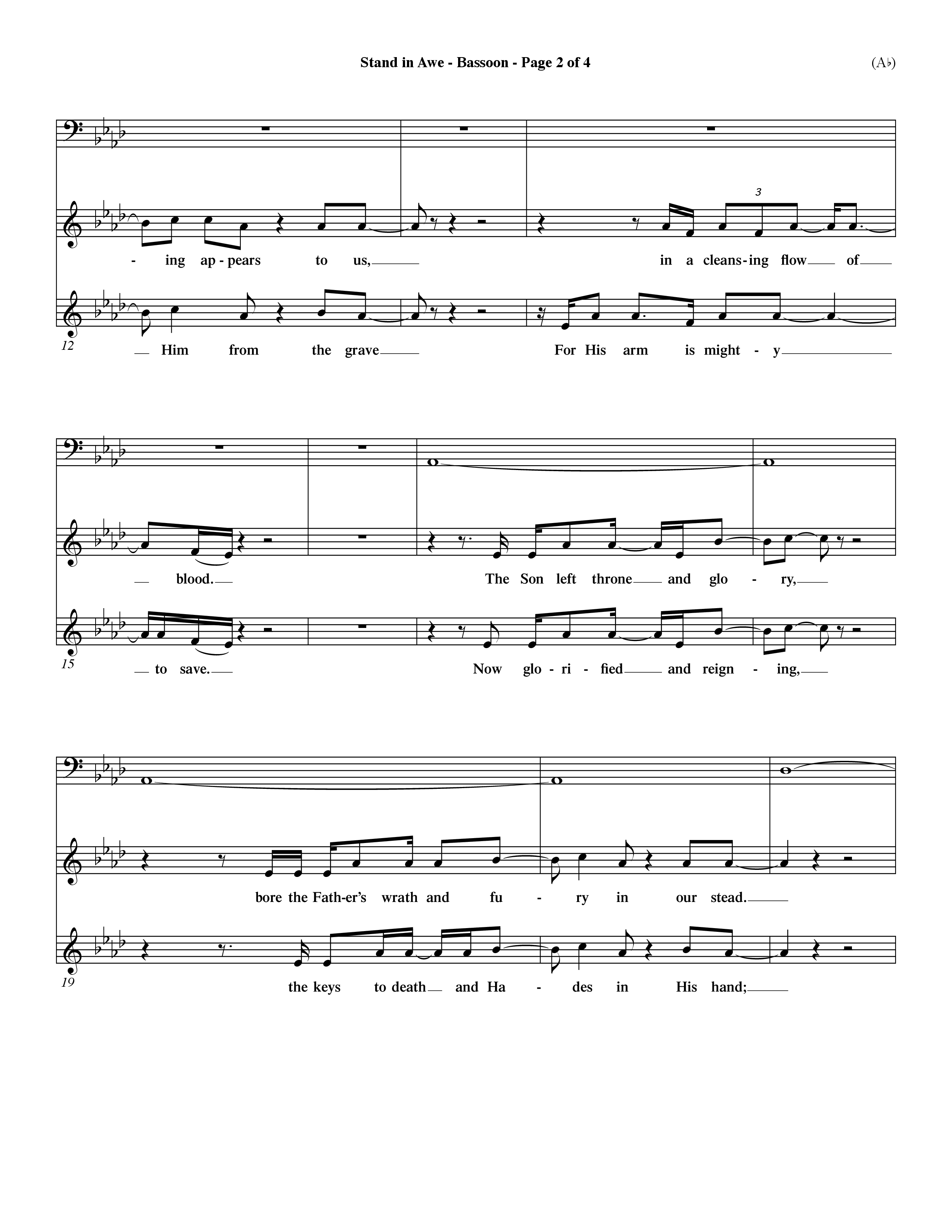 Stand In Awe (Choral Anthem SATB) Bassoon (Word Music Choral / Orch. Dave Williamson)