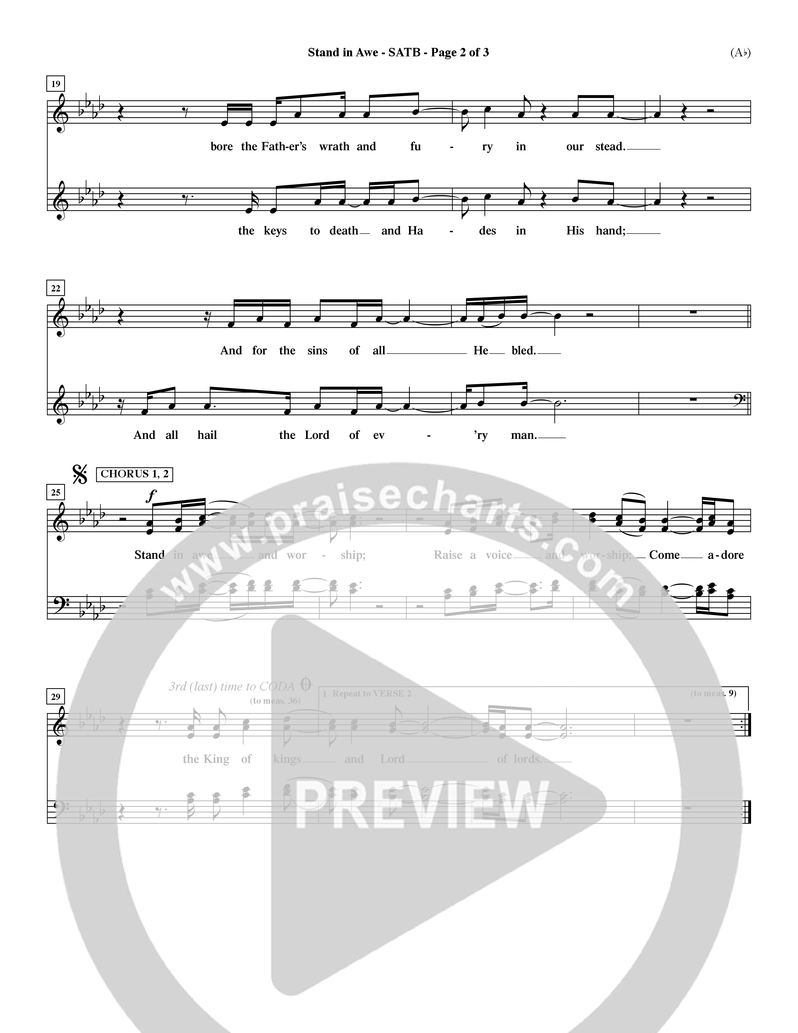 Stand In Awe (Choral Anthem SATB) Choir Sheet (SATB) (Word Music Choral / Orch. Dave Williamson)