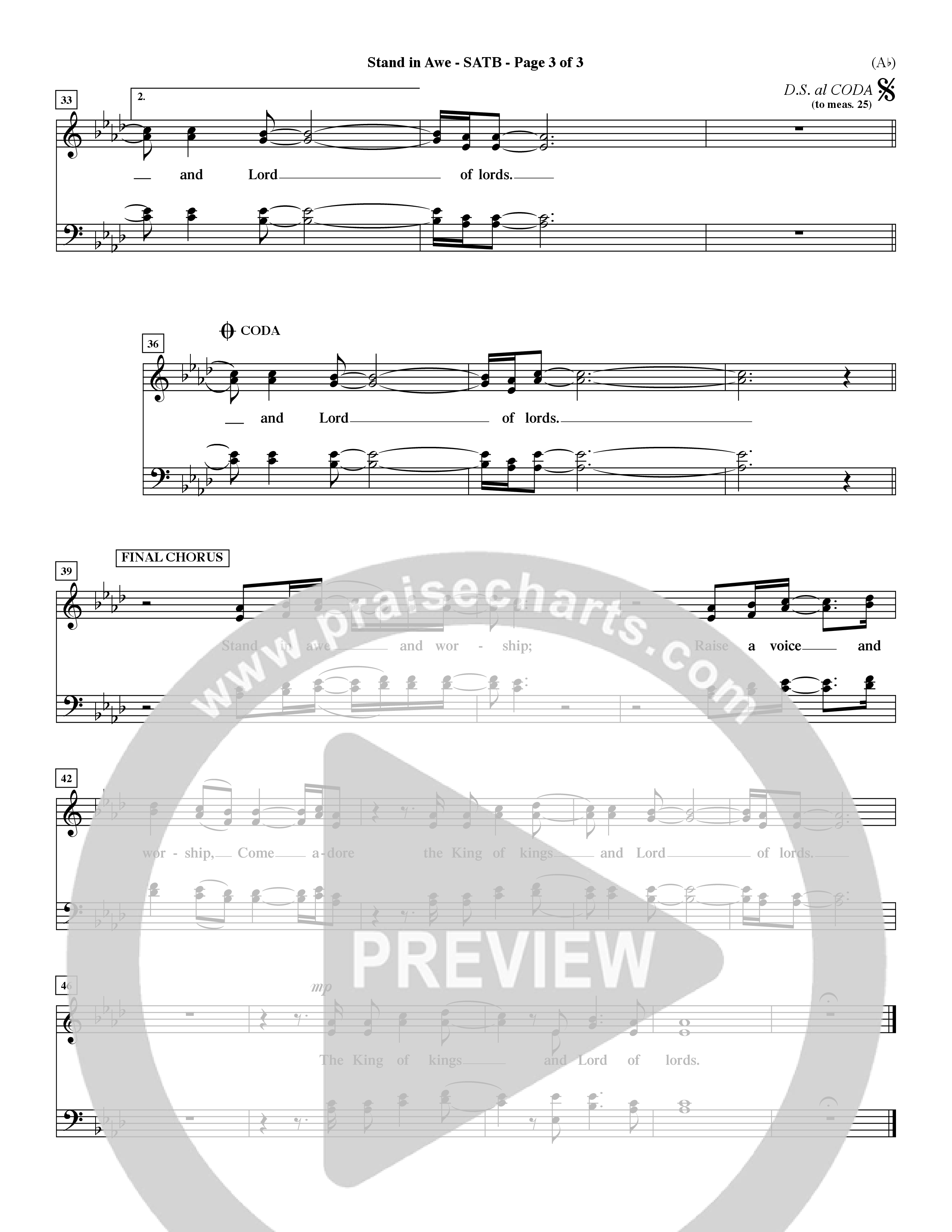 Stand In Awe (Choral Anthem SATB) Choir Sheet (SATB) (Word Music Choral / Orch. Dave Williamson)