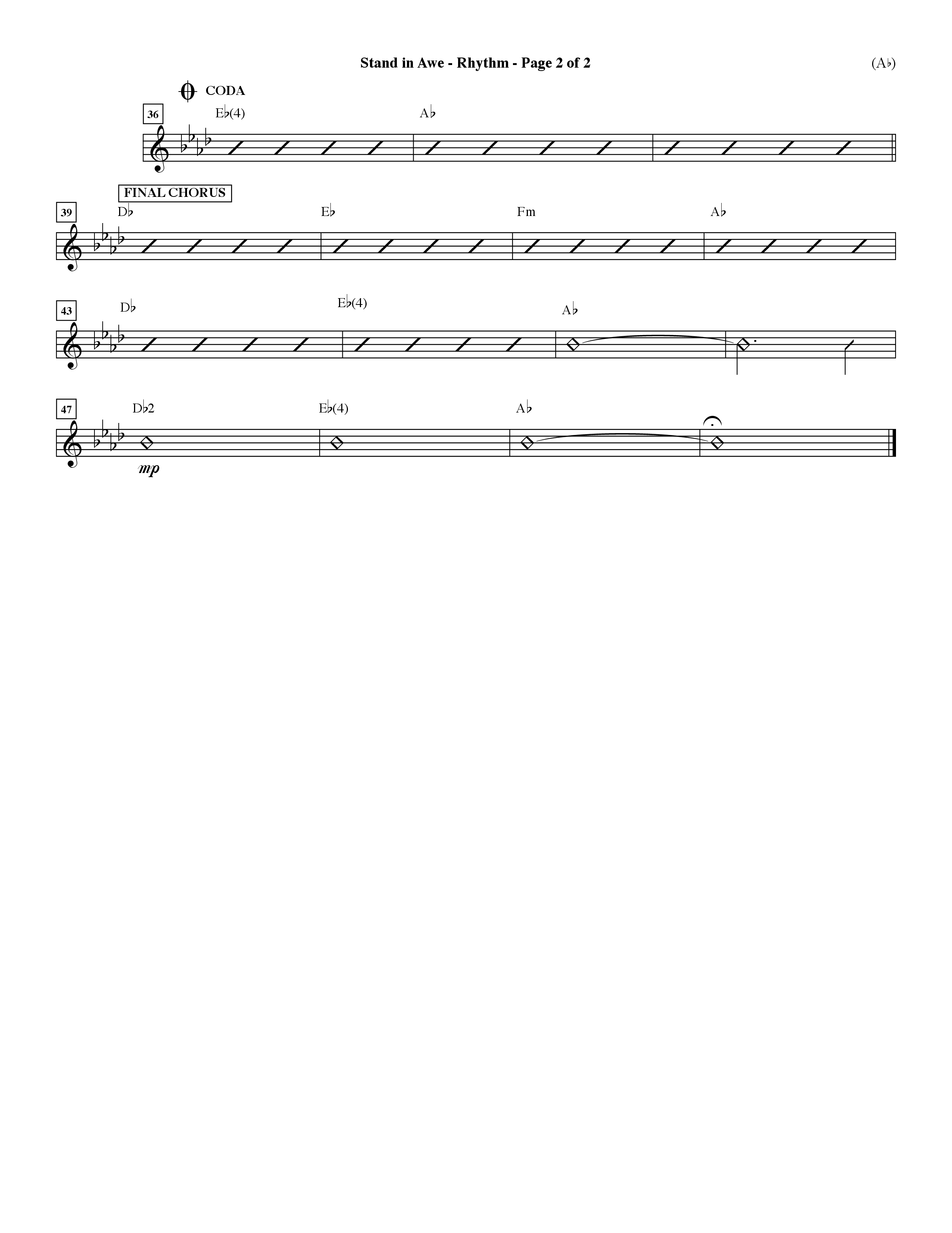 Stand In Awe (Choral Anthem SATB) Rhythm Chart (Word Music Choral / Orch. Dave Williamson)