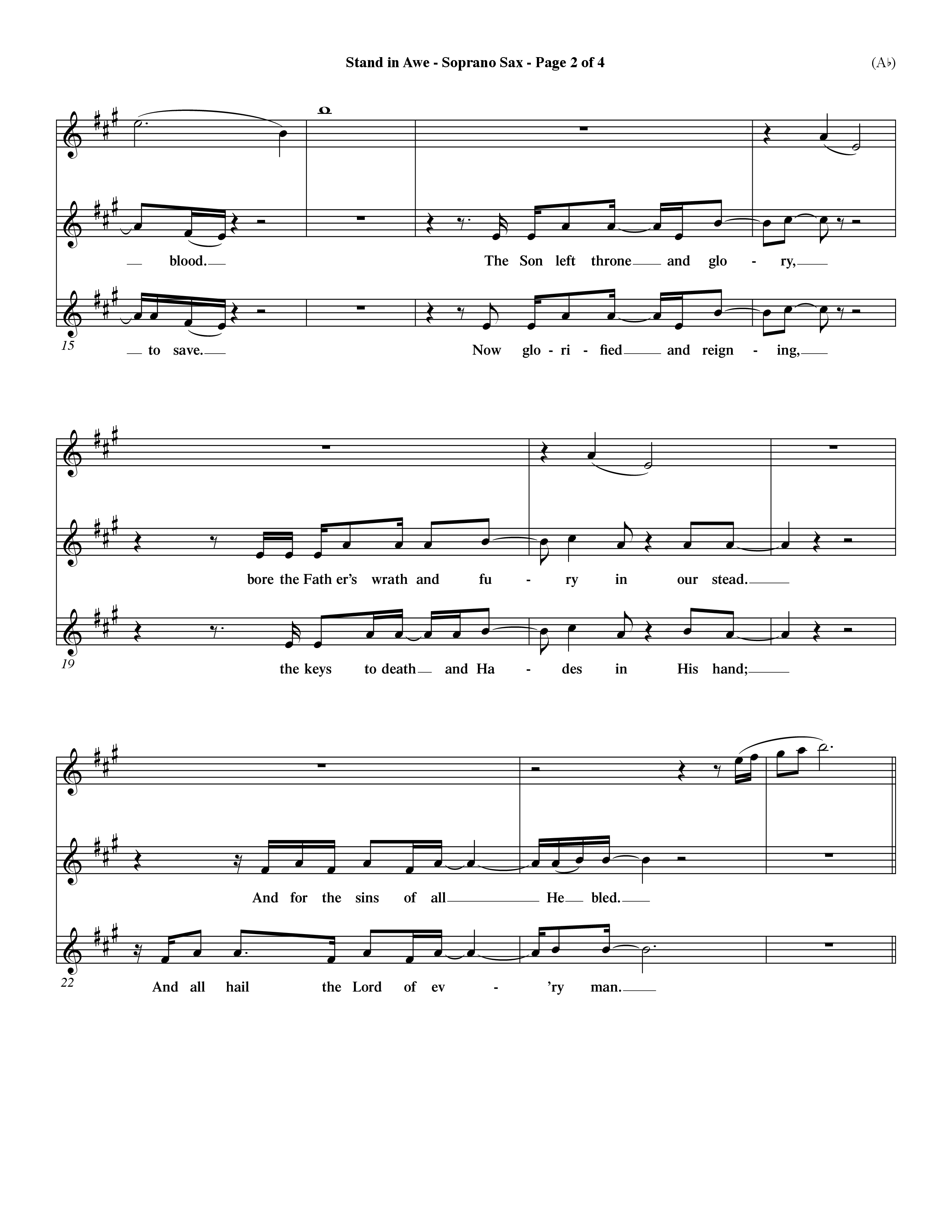 Stand In Awe (Choral Anthem SATB) Saxophone (Word Music Choral / Orch. Dave Williamson)