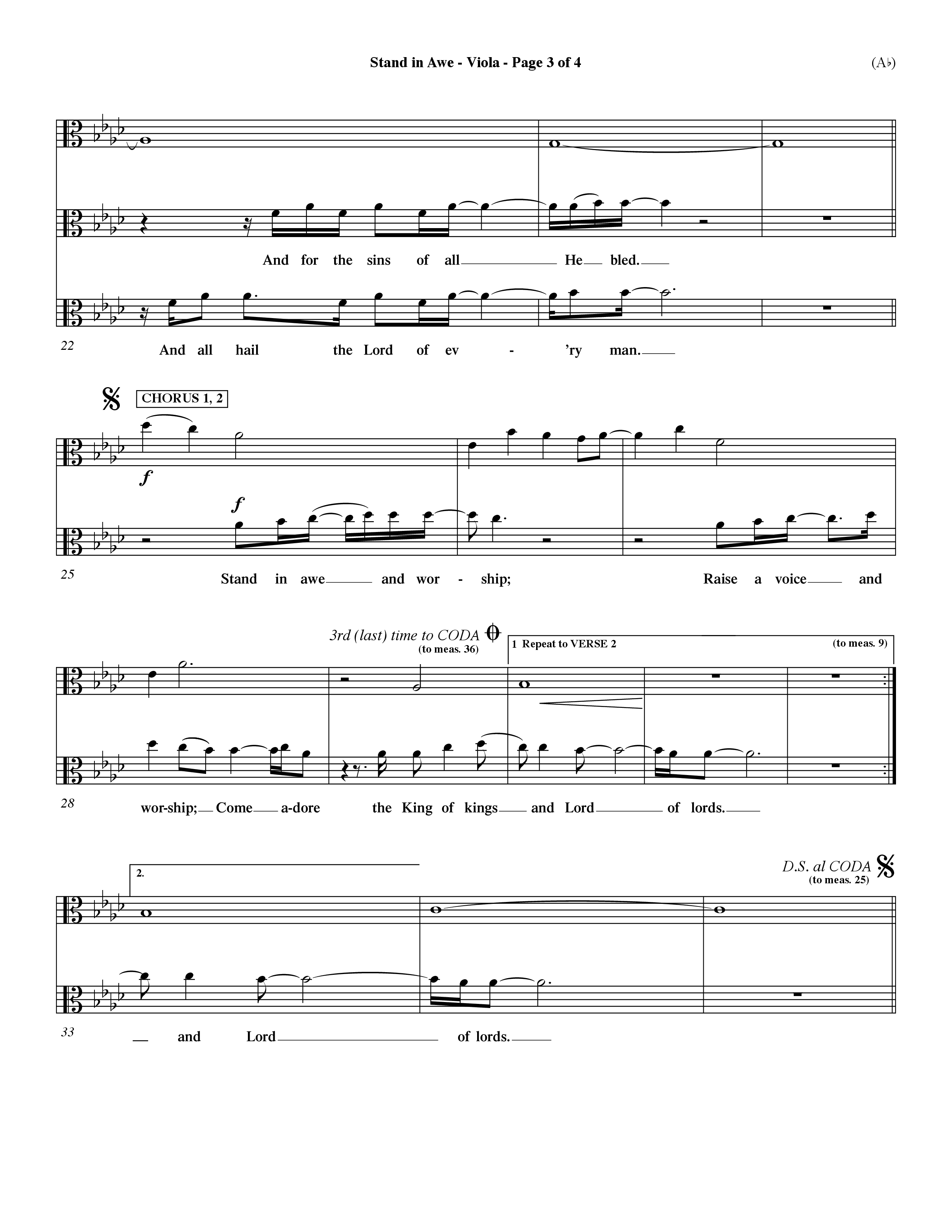 Stand In Awe (Choral Anthem SATB) Viola (Word Music Choral / Orch. Dave Williamson)