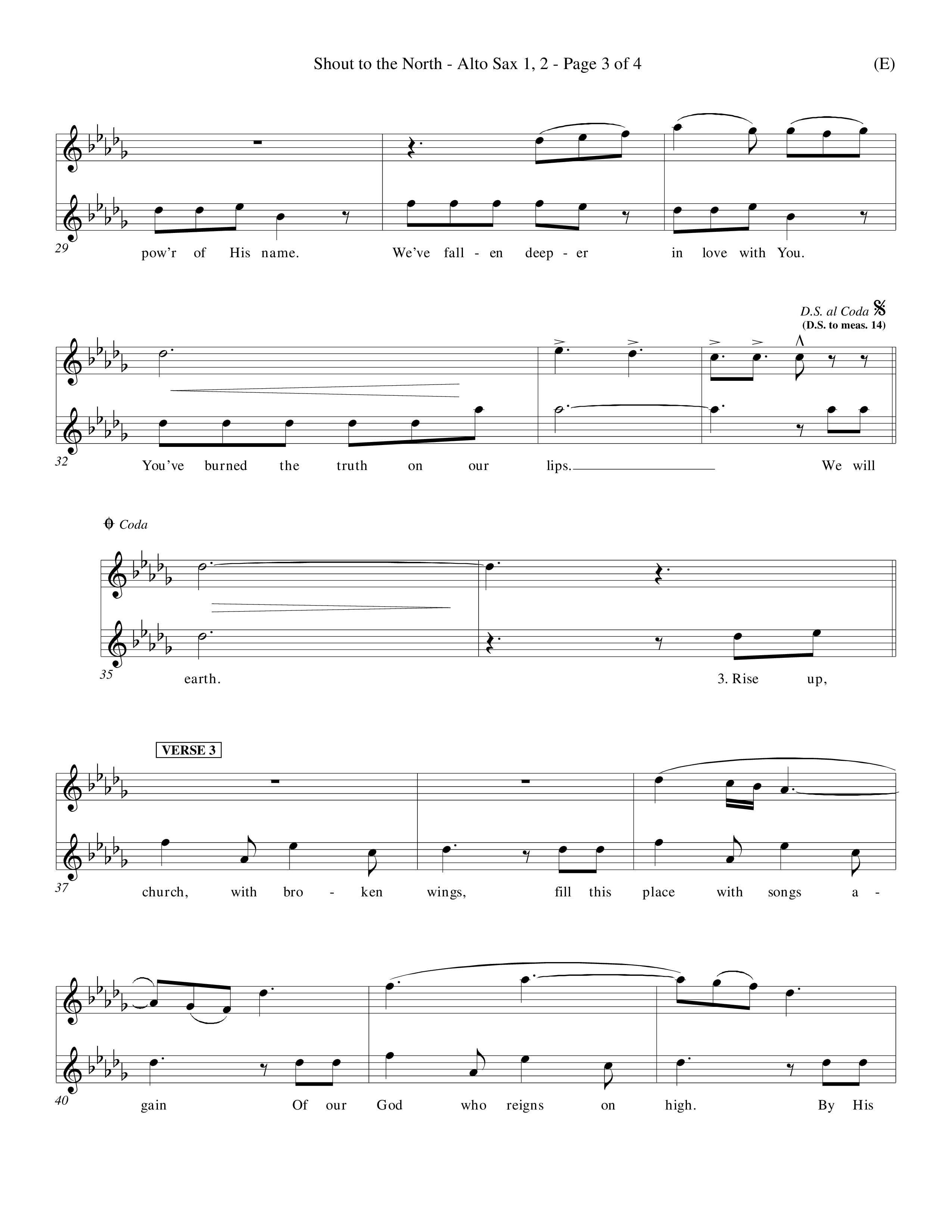 Shout To The North (Choral Anthem SATB) Alto Sax 1/2 (Word Music Choral / Orch. Michael Lawrence)