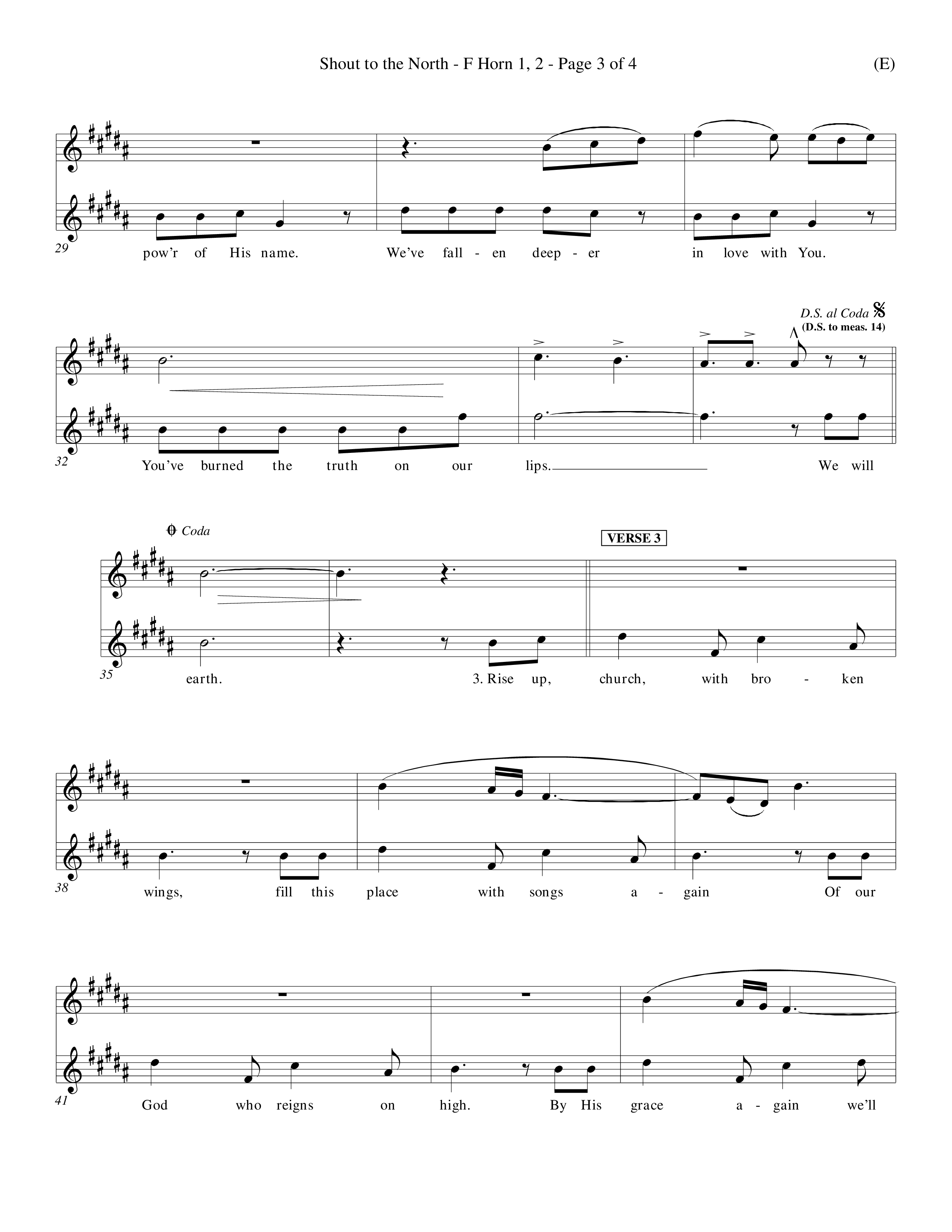 Shout To The North (Choral Anthem SATB) French Horn (Word Music Choral / Orch. Michael Lawrence)