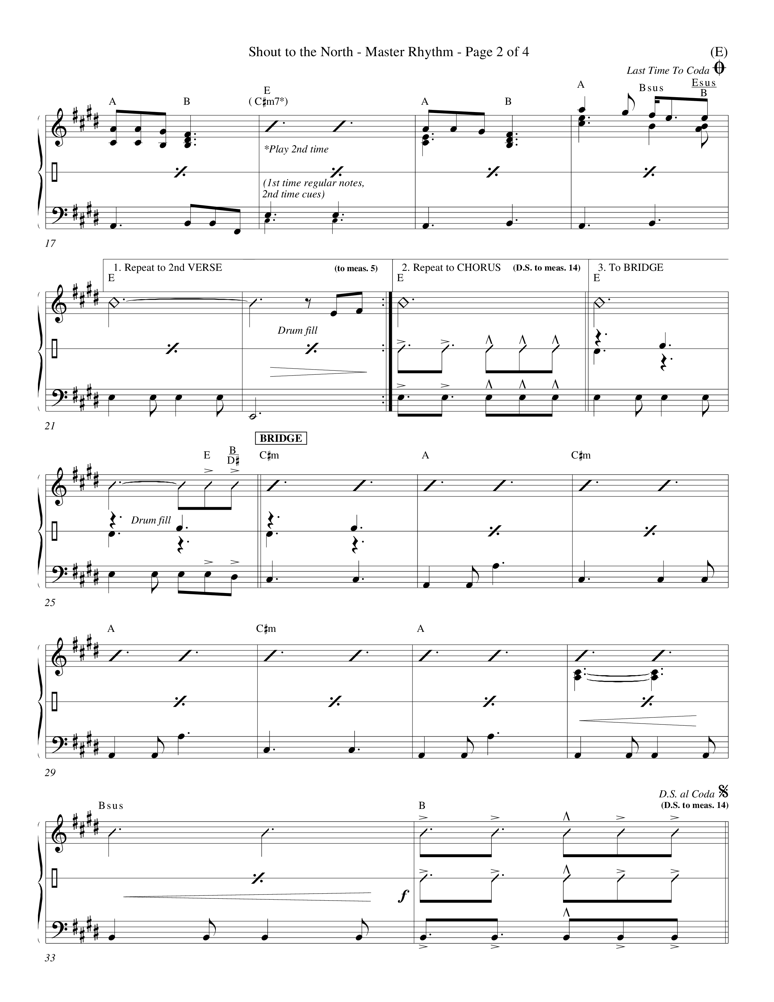 Shout To The North (Choral Anthem SATB) Rhythm Chart (Word Music Choral / Orch. Michael Lawrence)