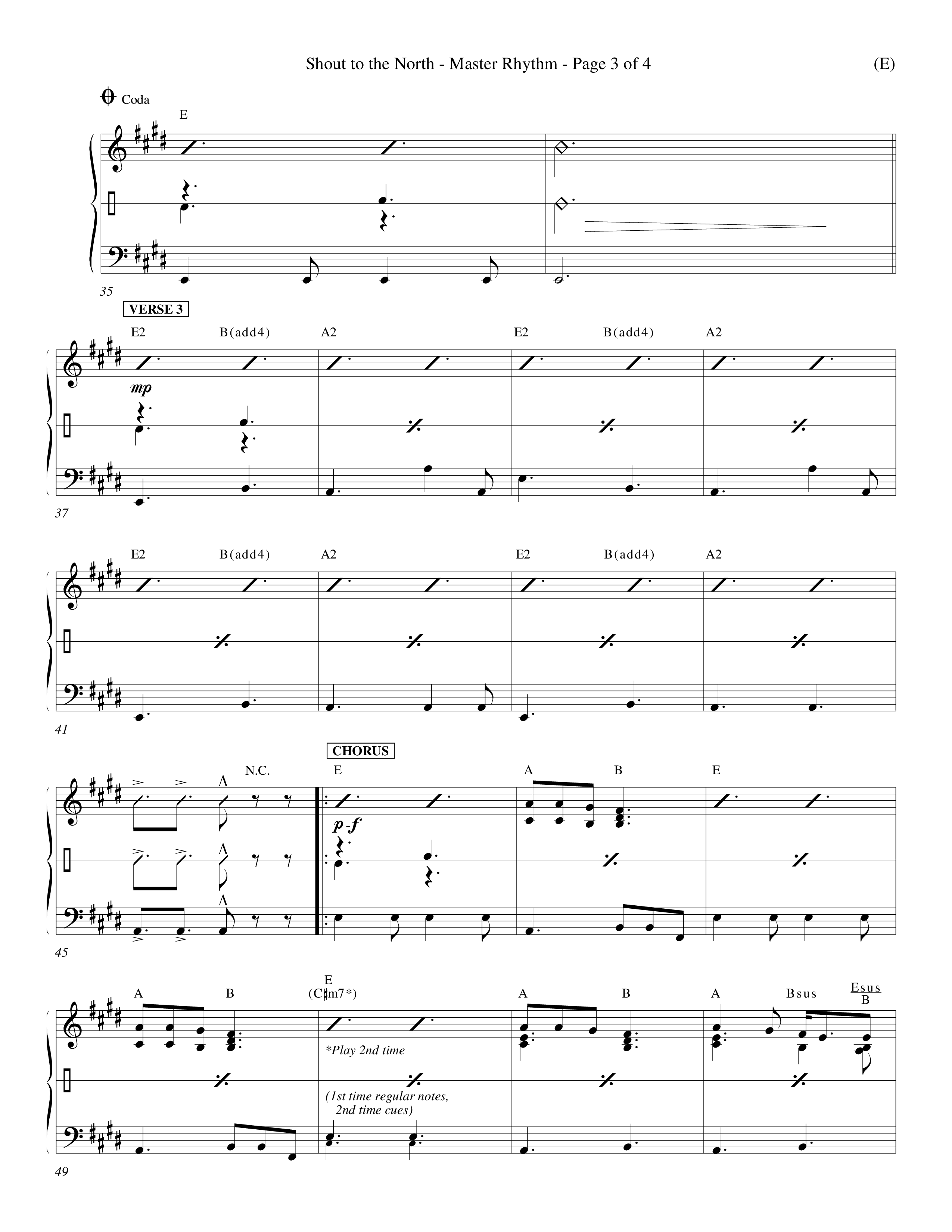 Shout To The North (Choral Anthem SATB) Rhythm Chart (Word Music Choral / Orch. Michael Lawrence)