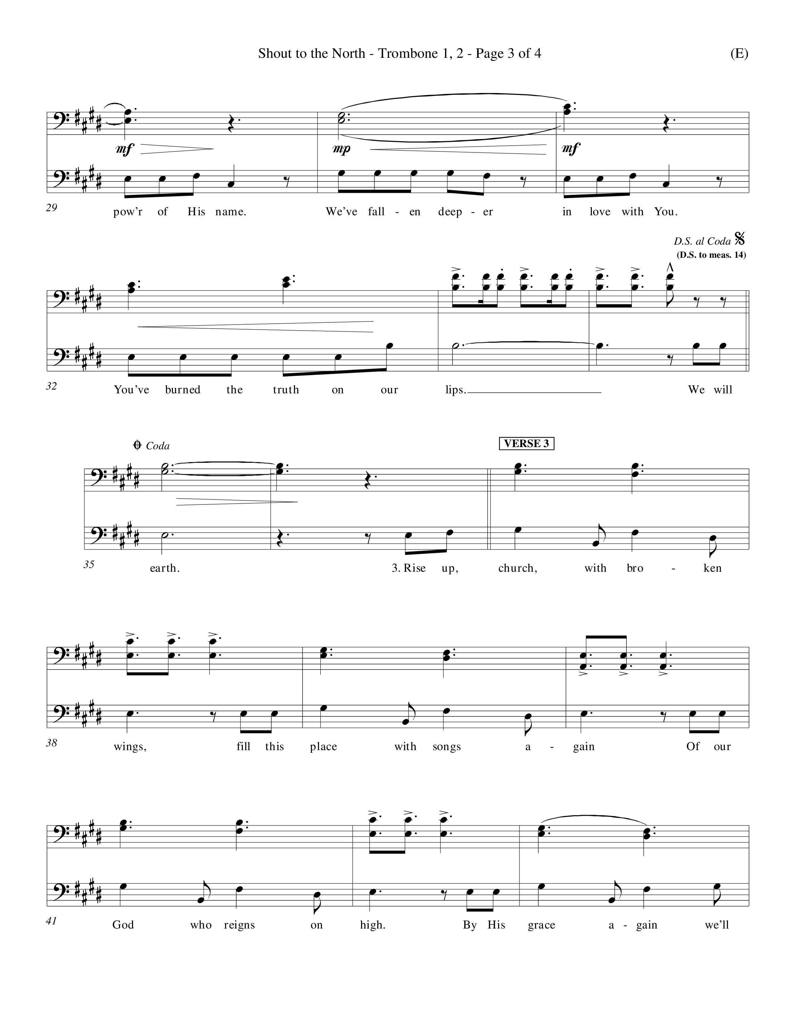 Shout To The North (Choral Anthem SATB) Trombone 1/2 (Word Music Choral / Orch. Michael Lawrence)