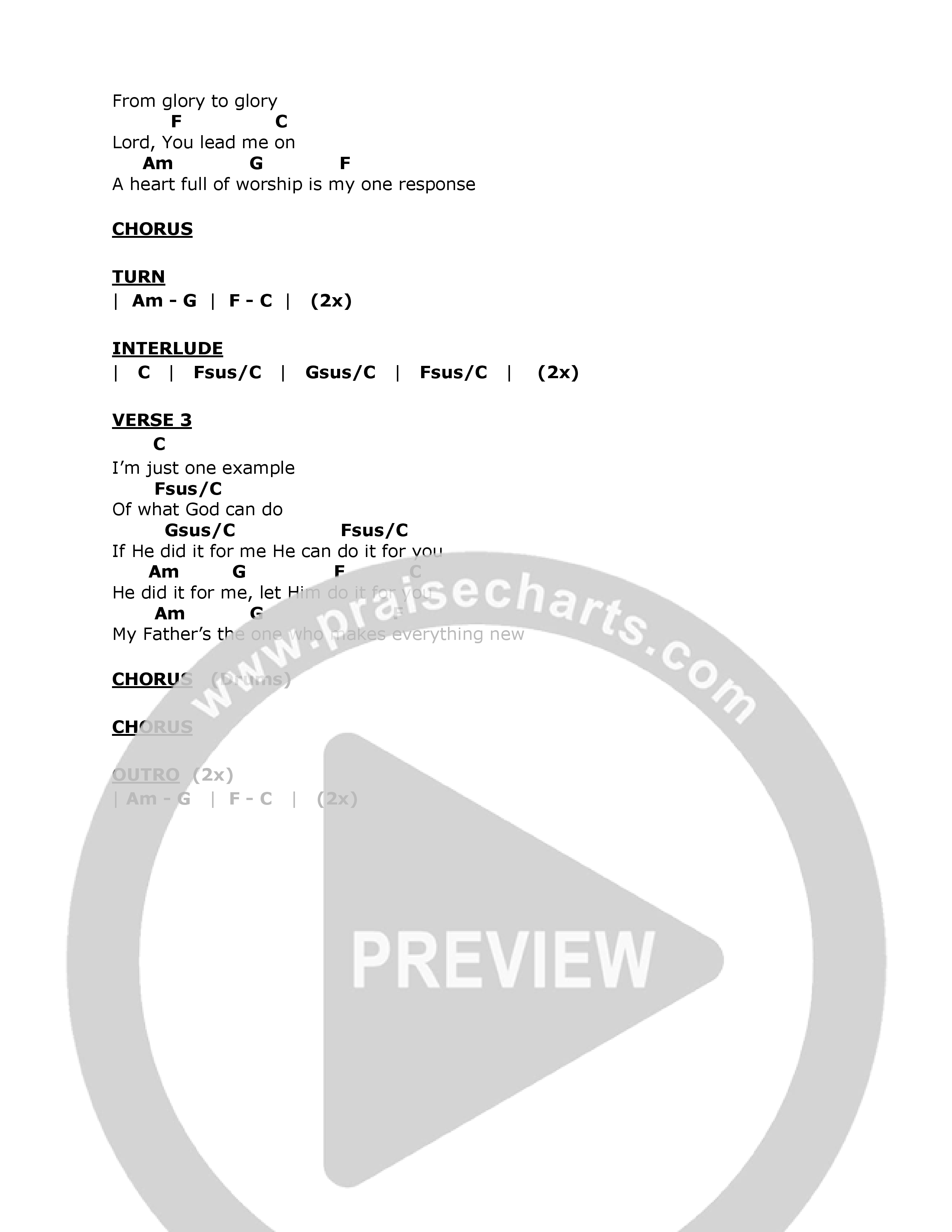 O Praise The Lord Chord Chart (North Point Worship)