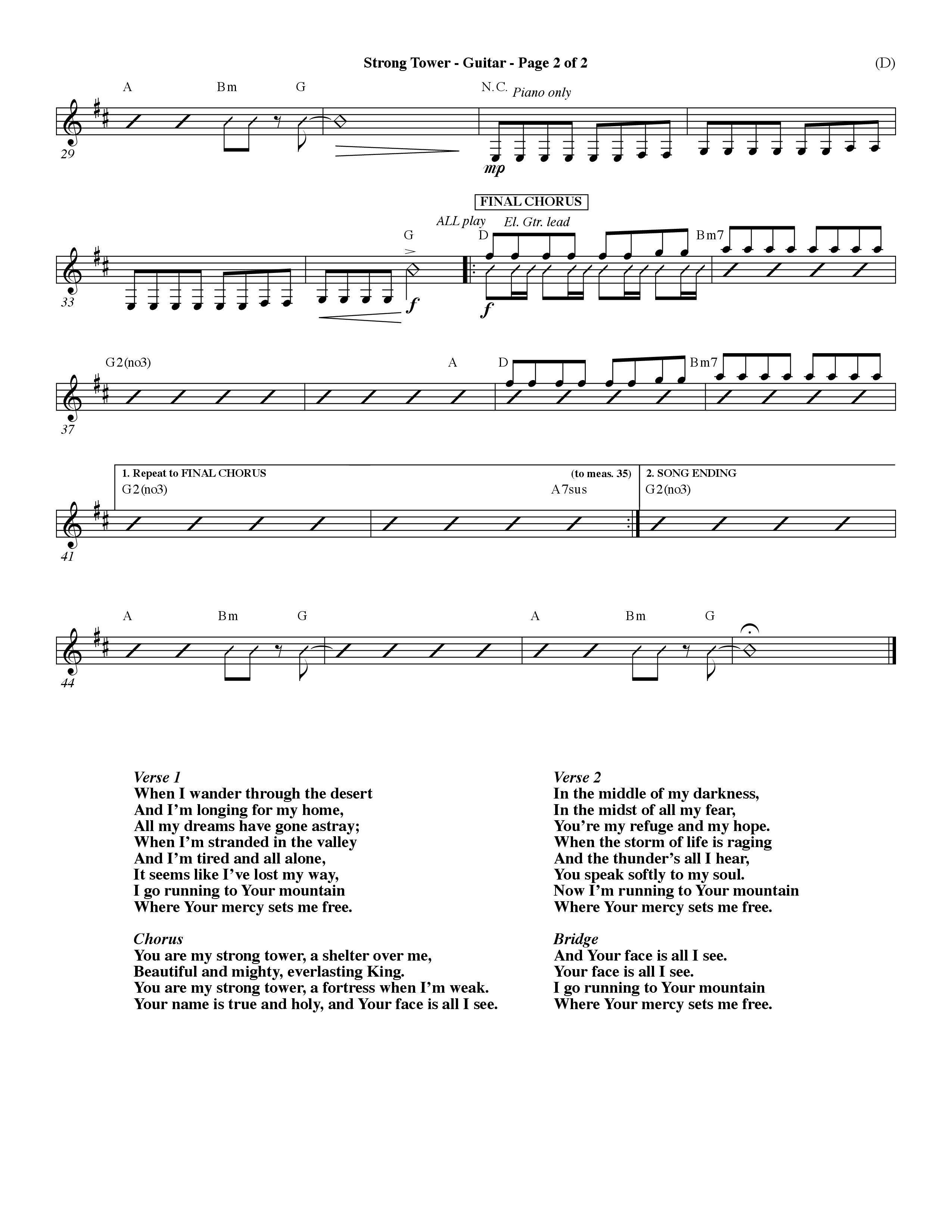 Strong Tower (Choral Anthem SATB) Acoustic Guitar (Word Music Choral / Orch. Dave Williamson)