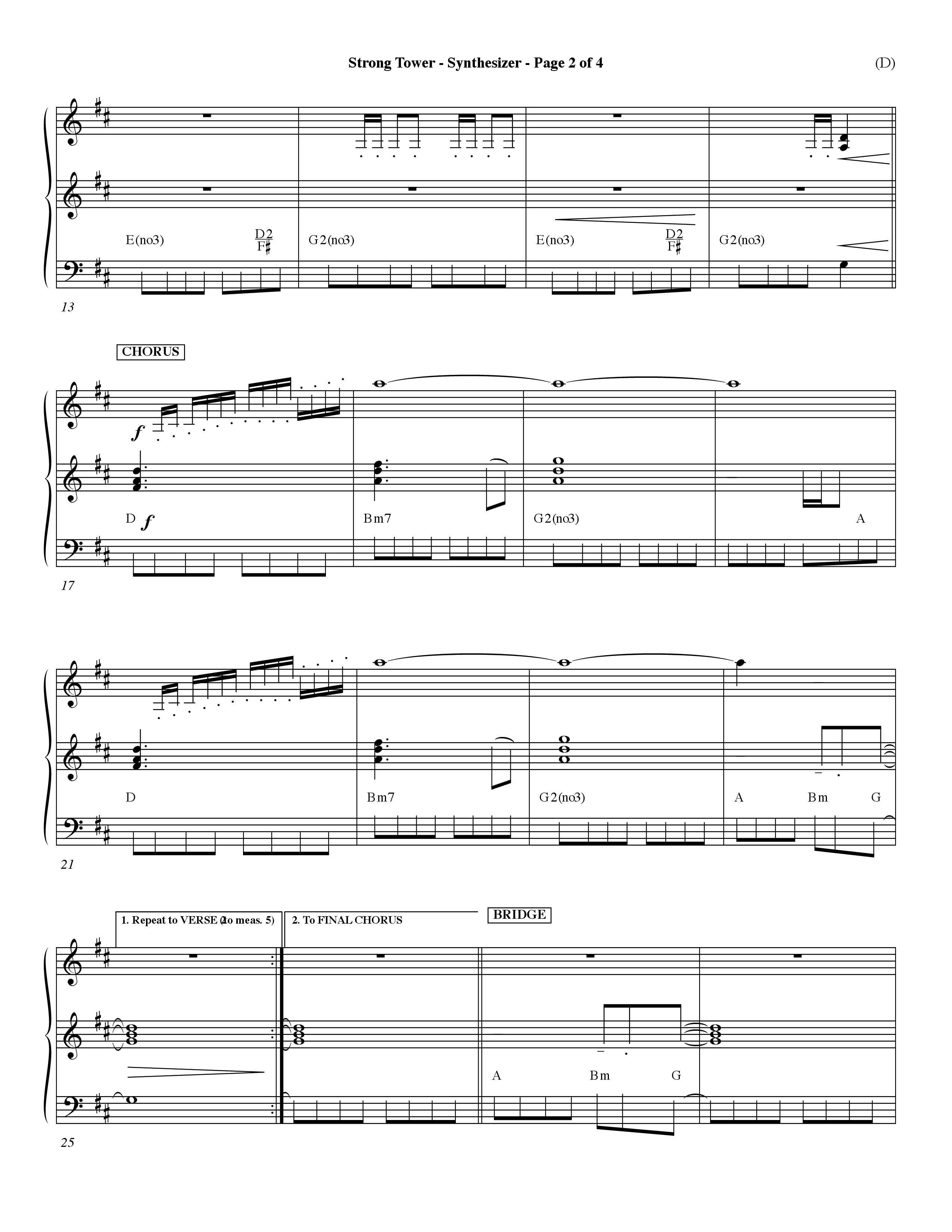 Strong Tower (Choral Anthem SATB) Synth (Word Music Choral / Orch. Dave Williamson)