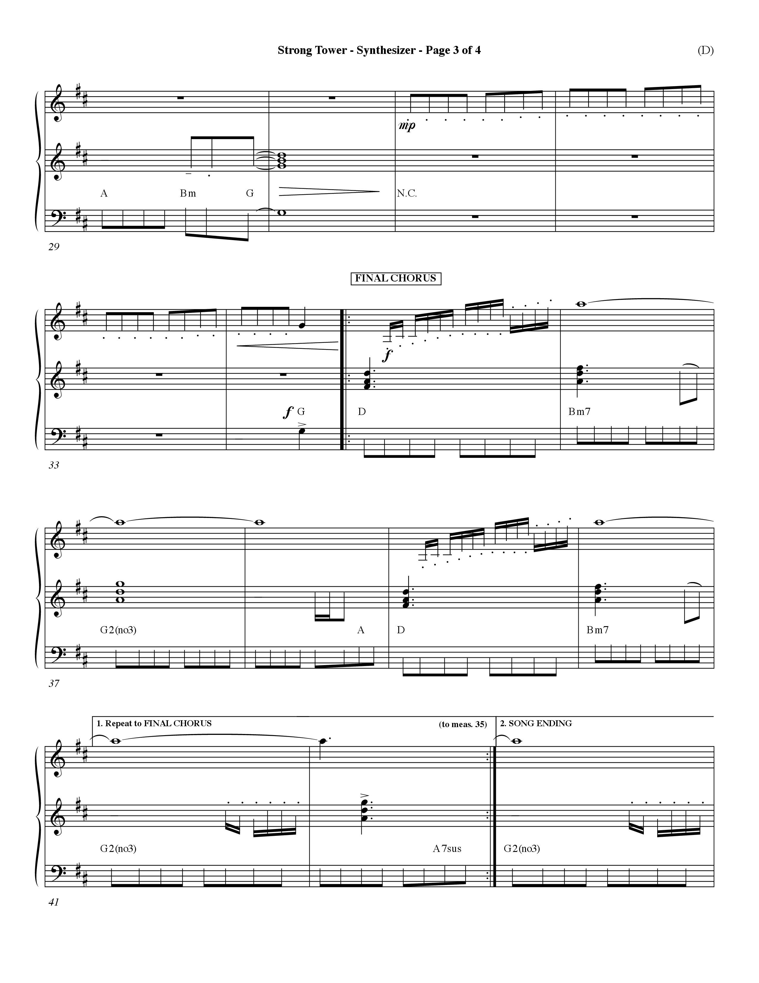 Strong Tower (Choral Anthem SATB) Synth (Word Music Choral / Orch. Dave Williamson)