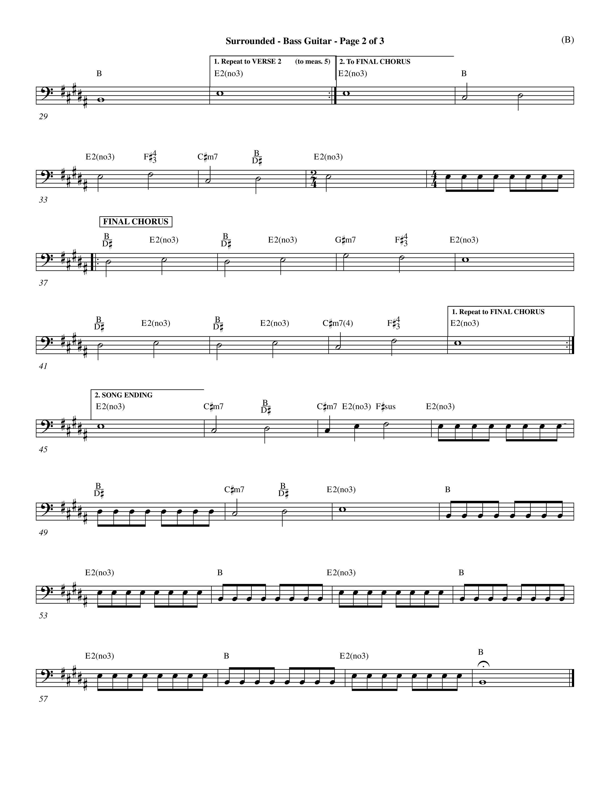 Surrounded (Choral Anthem SATB) Bass Guitar (Word Music Choral / Orch. Dave Williamson)