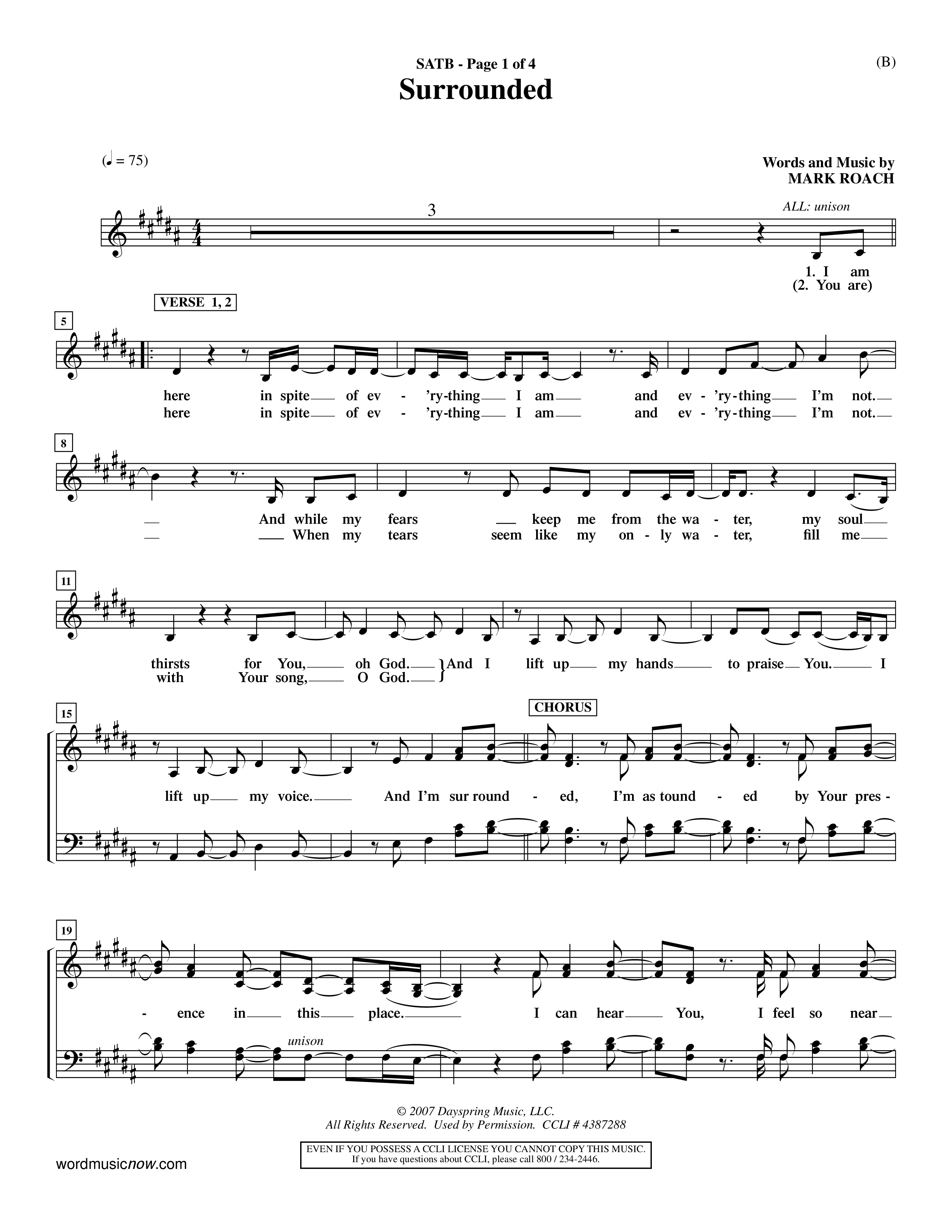 Surrounded (Choral Anthem SATB) Choir Sheet (SATB) (Word Music Choral / Orch. Dave Williamson)