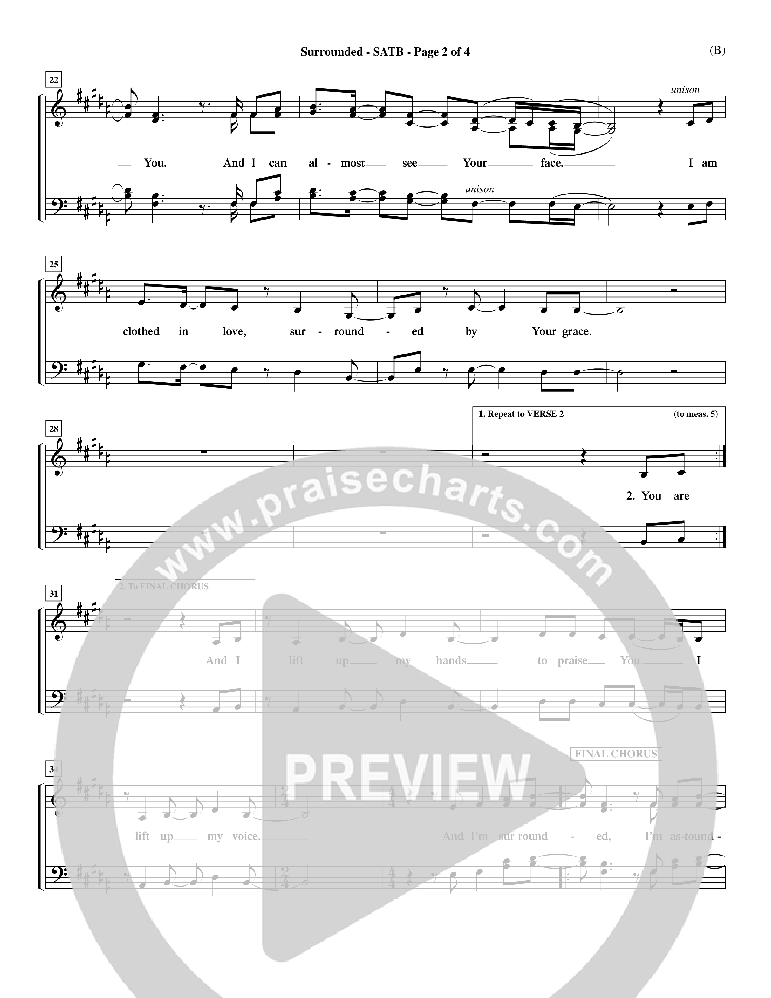 Surrounded (Choral Anthem SATB) Choir Sheet (SATB) (Word Music Choral / Orch. Dave Williamson)