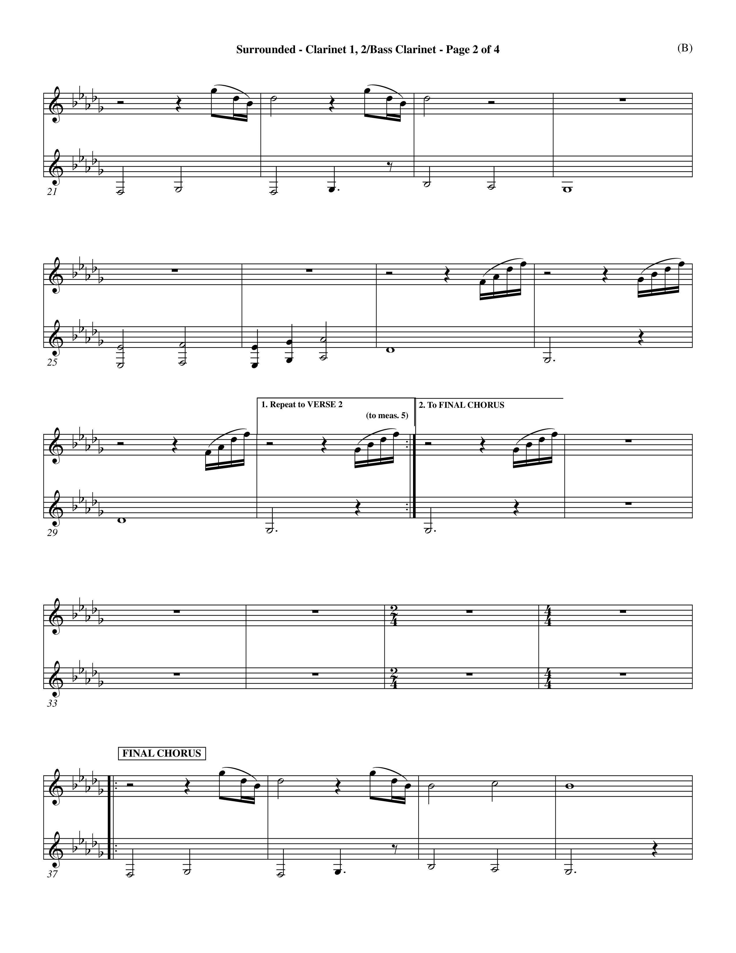Surrounded (Choral Anthem SATB) Clarinet 1/2, Bass Clarinet (Word Music Choral / Orch. Dave Williamson)