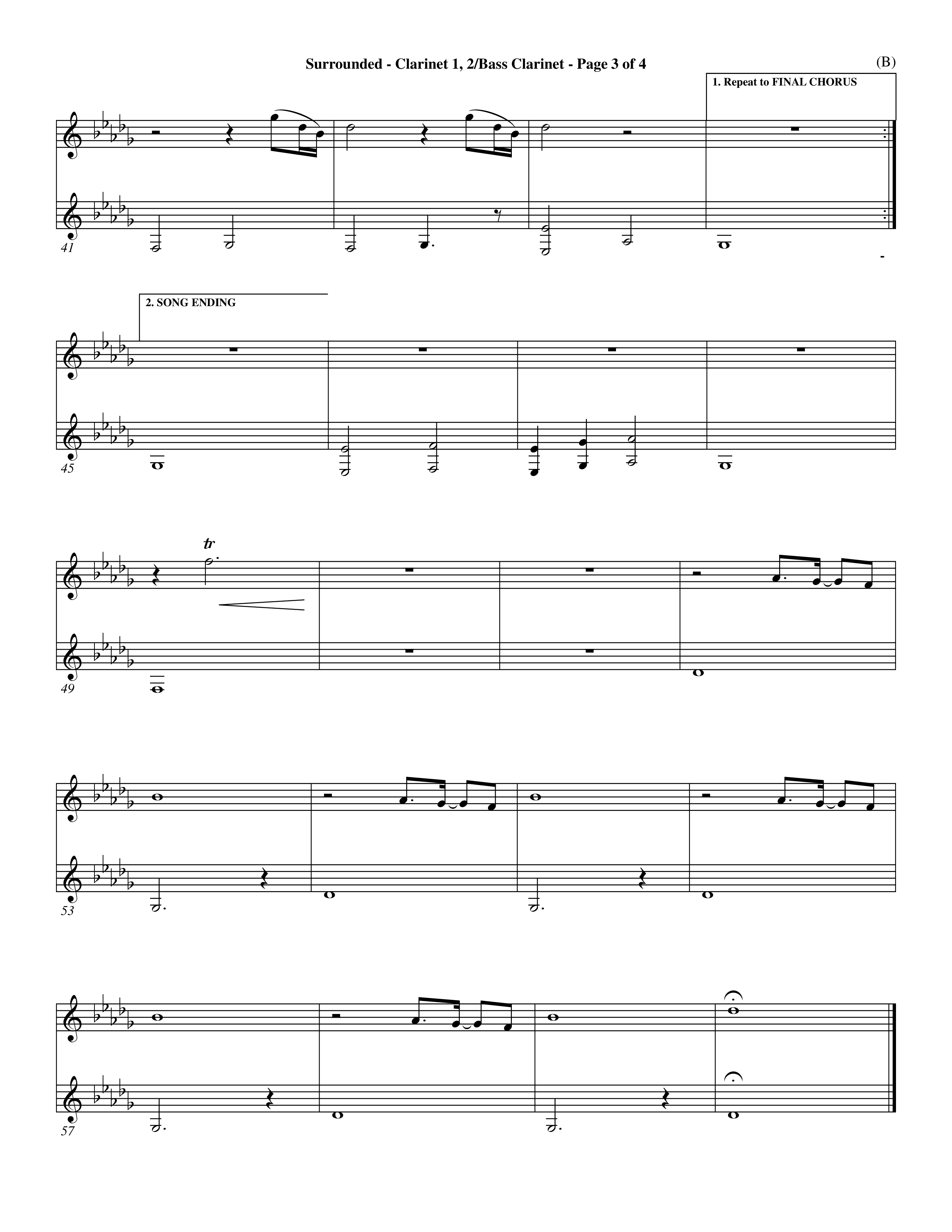 Surrounded (Choral Anthem SATB) Clarinet 1/2, Bass Clarinet (Word Music Choral / Orch. Dave Williamson)